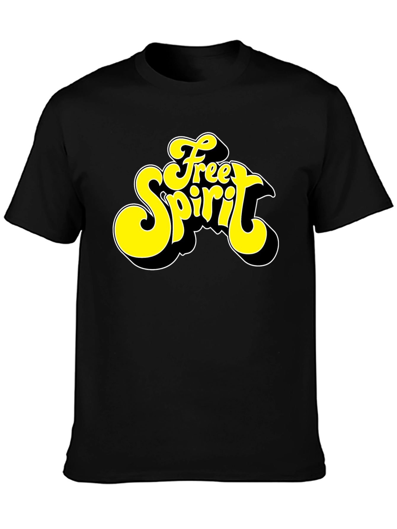 Free Spirit Graphic Black T-Shirt - Retro Style