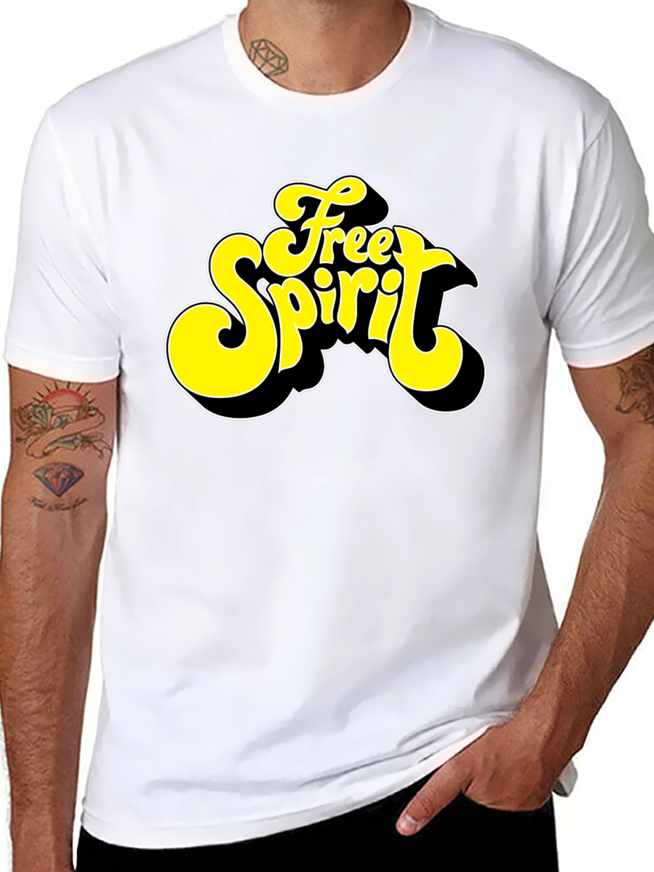 Free Spirit Graphic Black T-Shirt - Retro Style