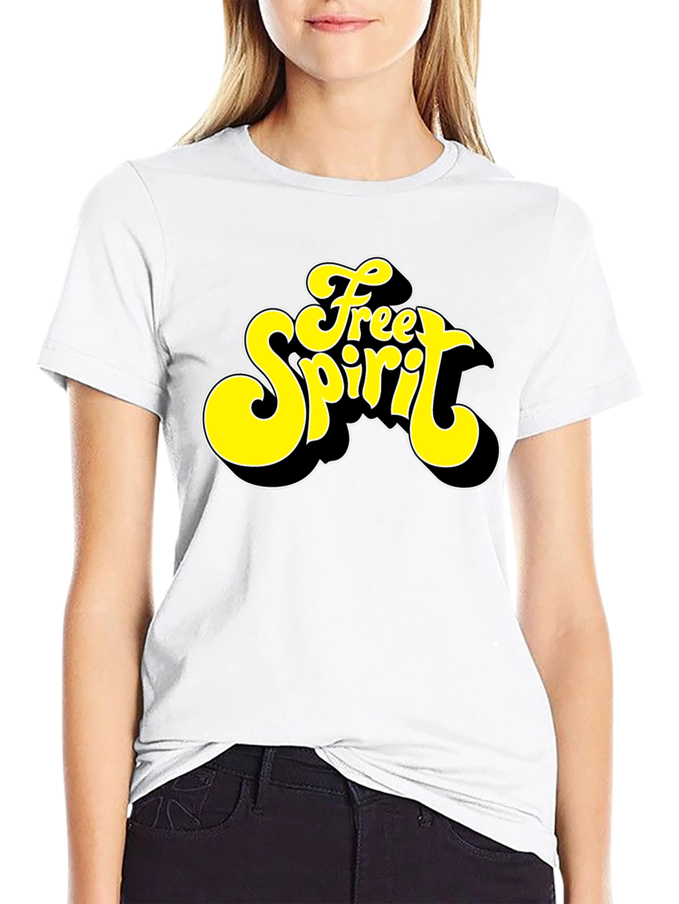 Free Spirit Graphic Black T-Shirt - Retro Style