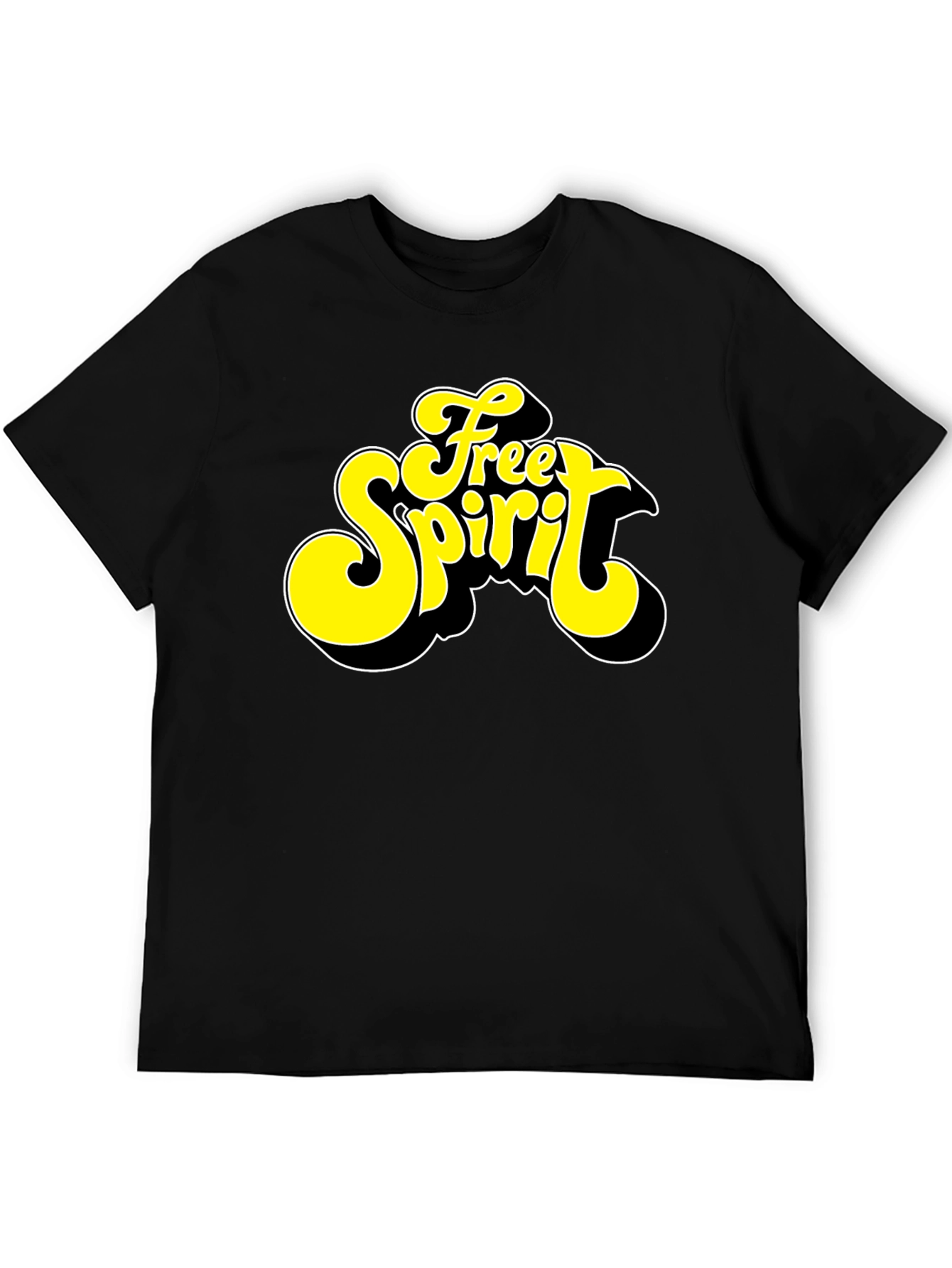 Free Spirit Graphic Black T-Shirt - Retro Style