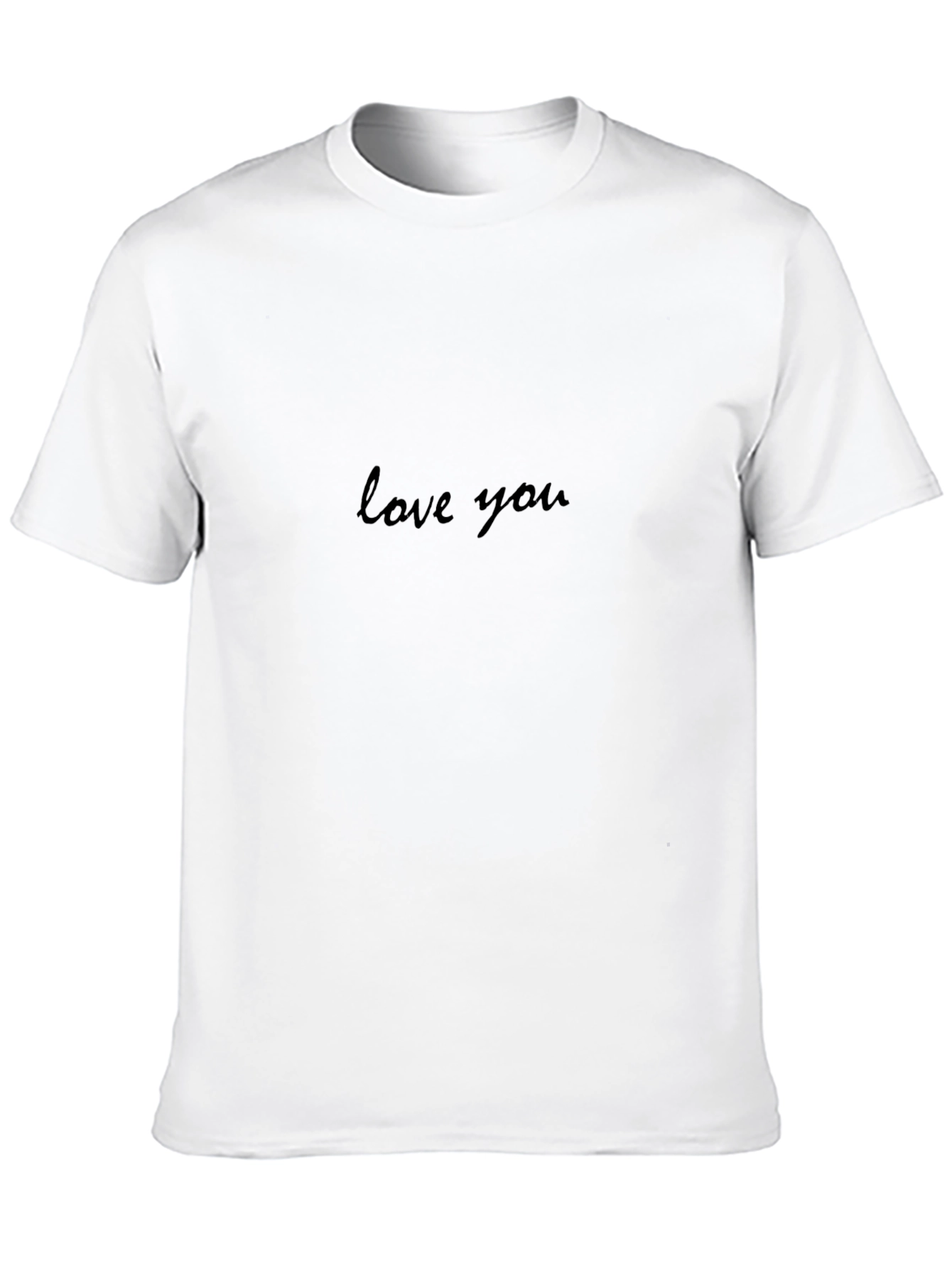 Love You Black T-Shirt Casual Short Sleeve