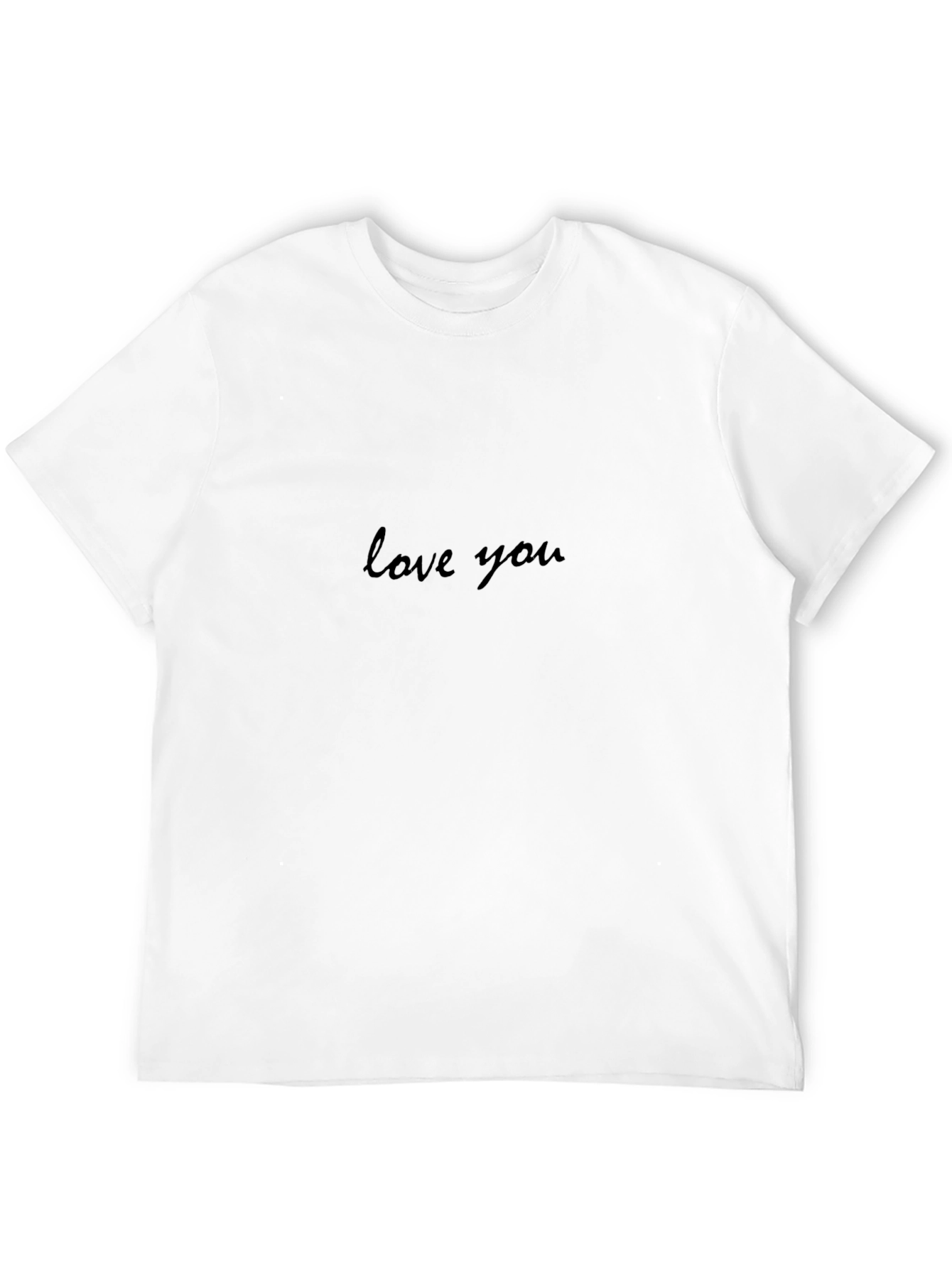 Love You Black T-Shirt Casual Short Sleeve