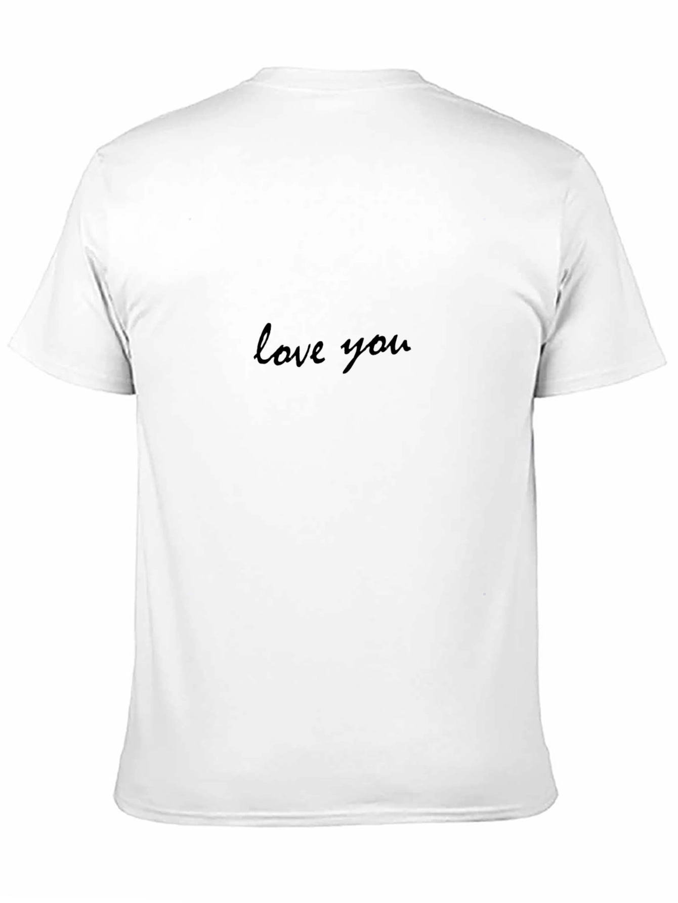 Love You Black T-Shirt Casual Short Sleeve
