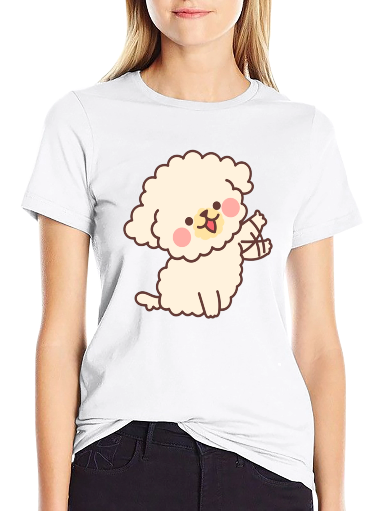 Cute Puppy Graphic T-Shirt - Soft Style Black Tee