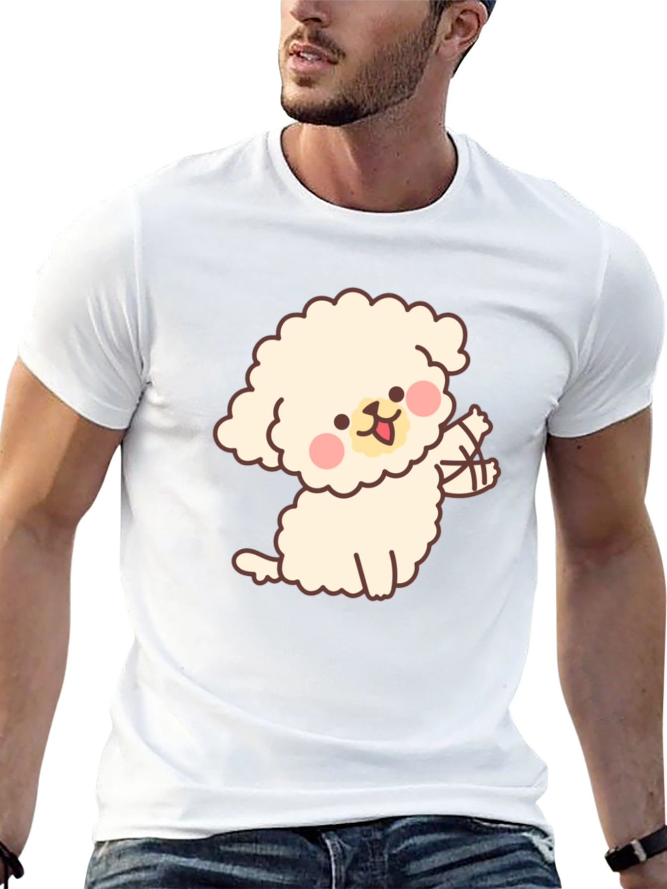 Cute Puppy Graphic T-Shirt - Soft Style Black Tee