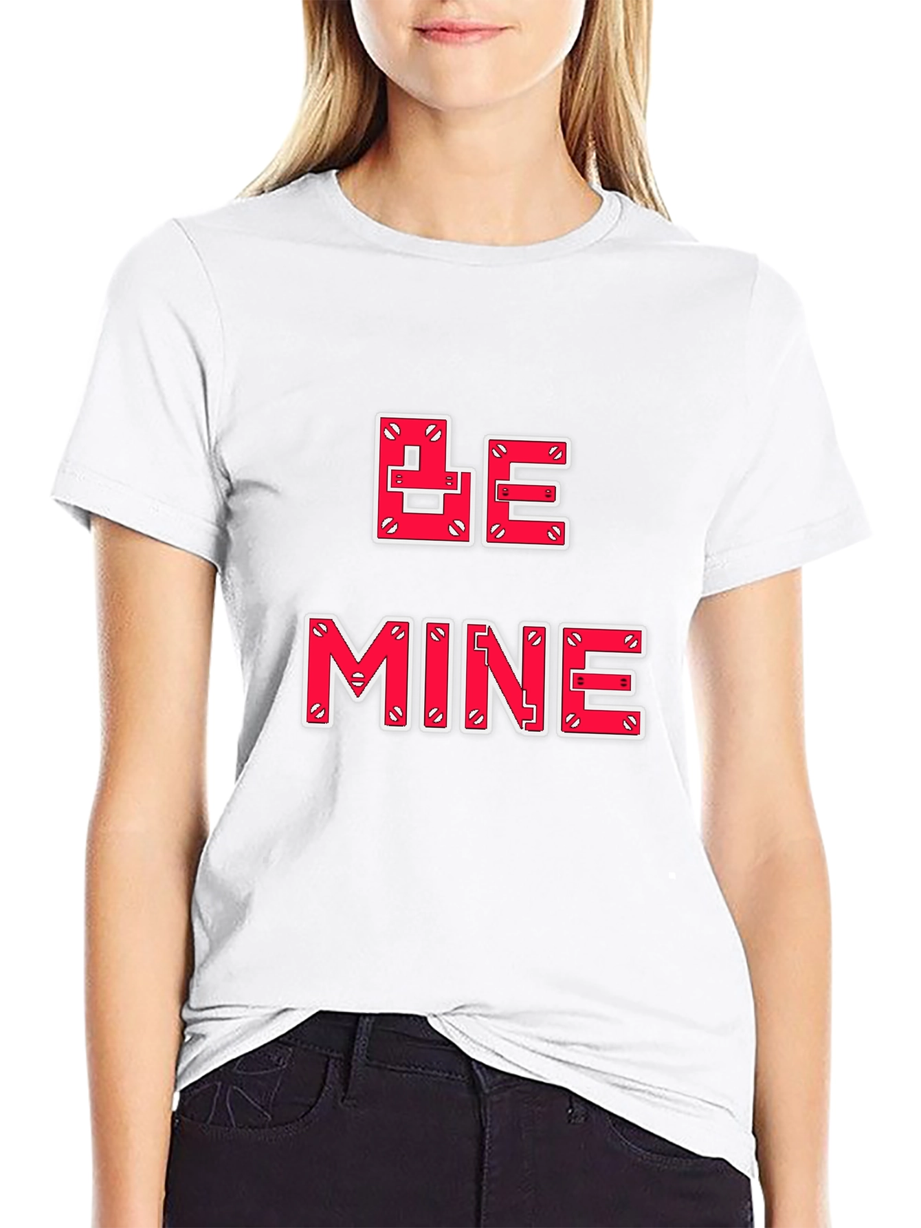 Be Mine Valentines Day Graphic Tee - Black