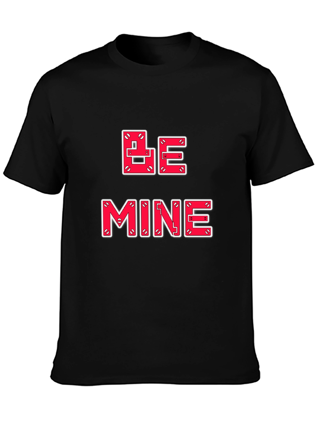 Be Mine Valentines Day Graphic Tee - Black