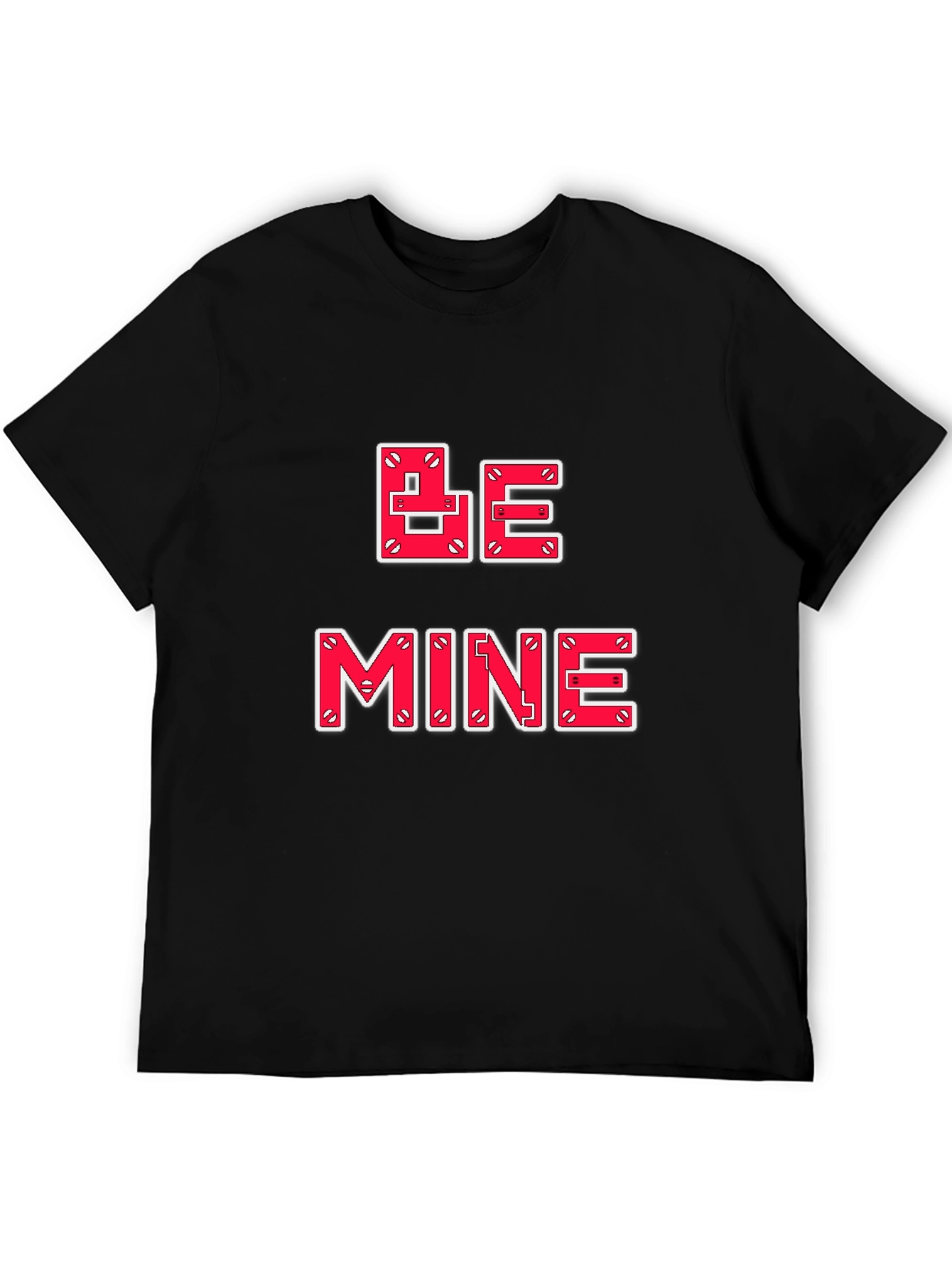 Be Mine Valentines Day Graphic Tee - Black