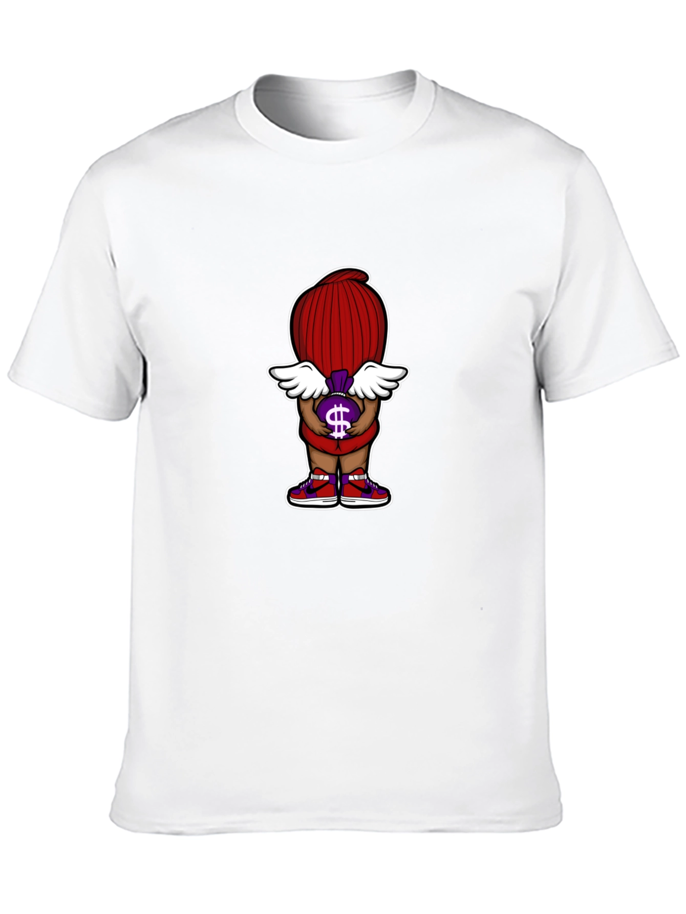Cartoon Money Bag T-Shirt - Black
