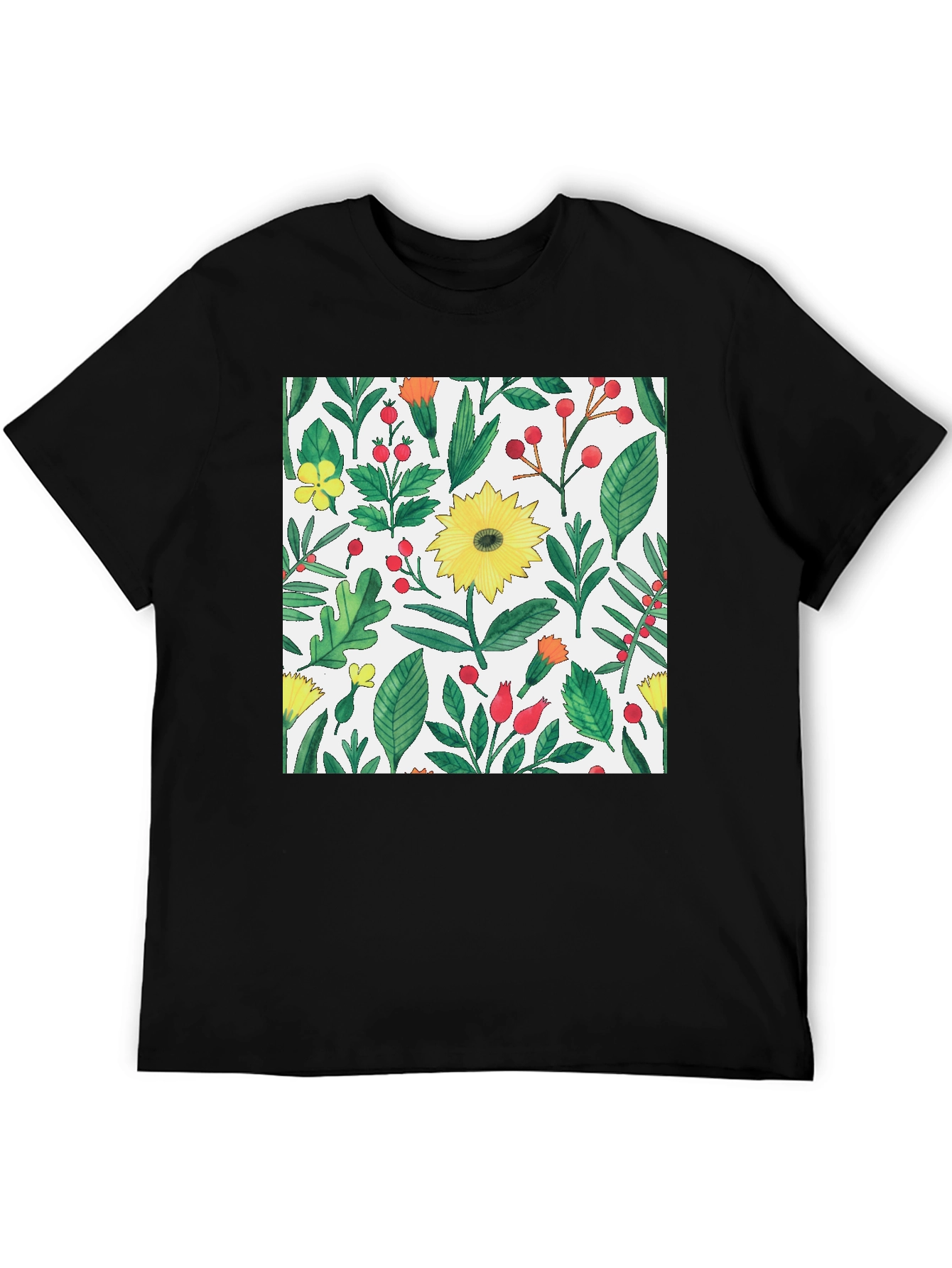 Floral Print Crew Neck T-Shirt