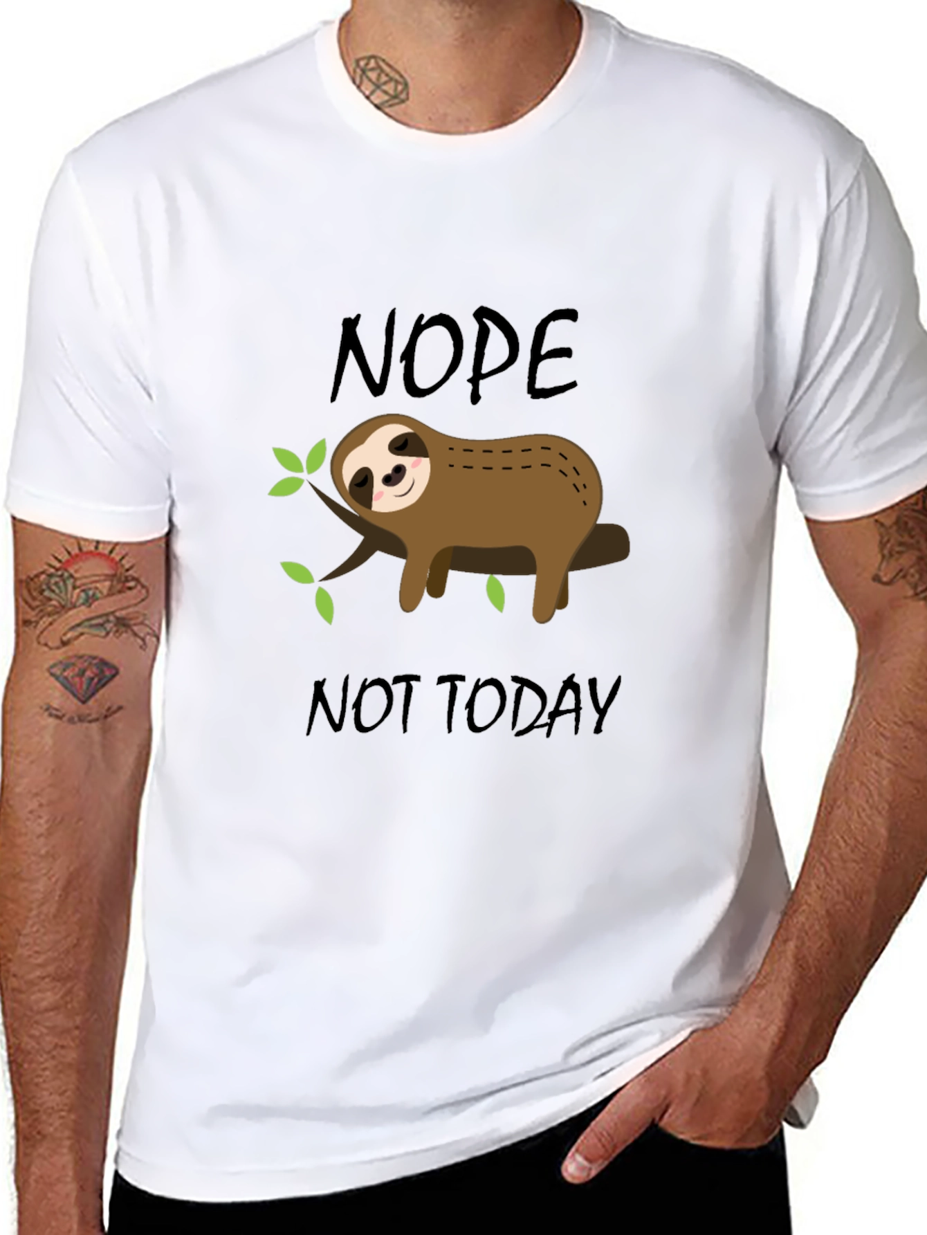 Nope Not Today Sloth Graphic T-Shirt