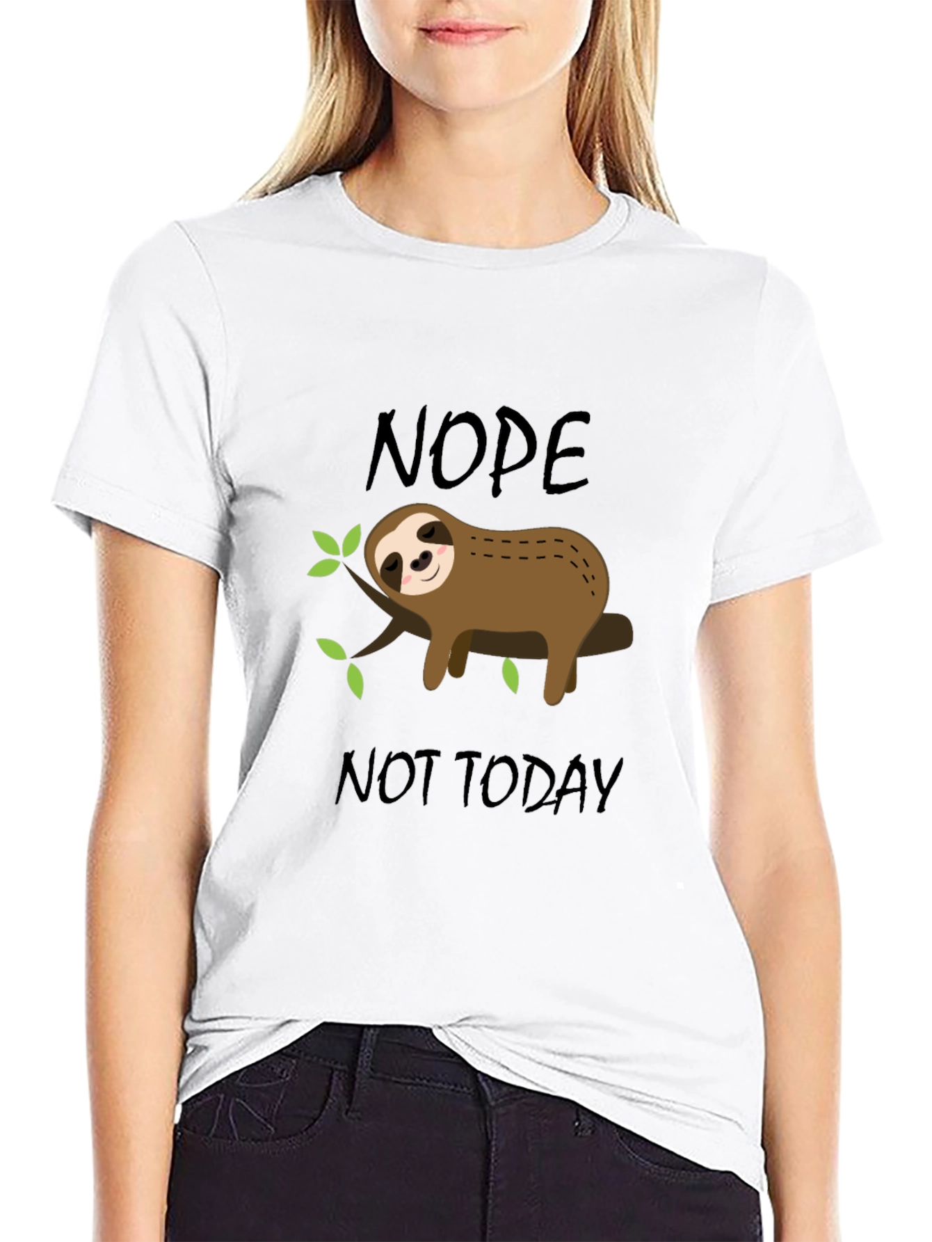 Nope Not Today Sloth Graphic T-Shirt
