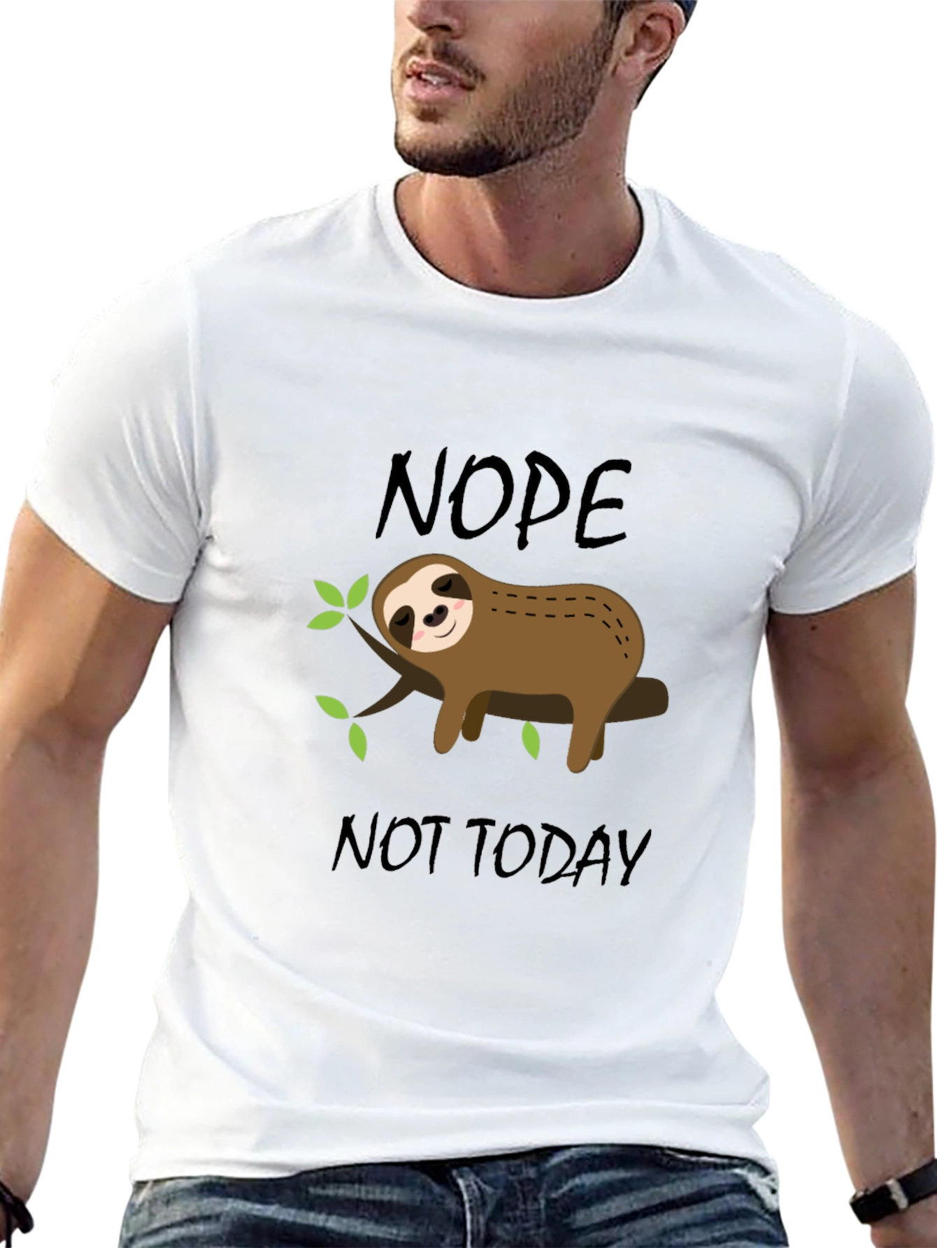 Nope Not Today Sloth Graphic T-Shirt