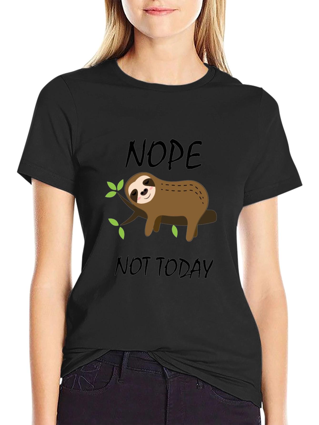 Nope Not Today Sloth Graphic T-Shirt