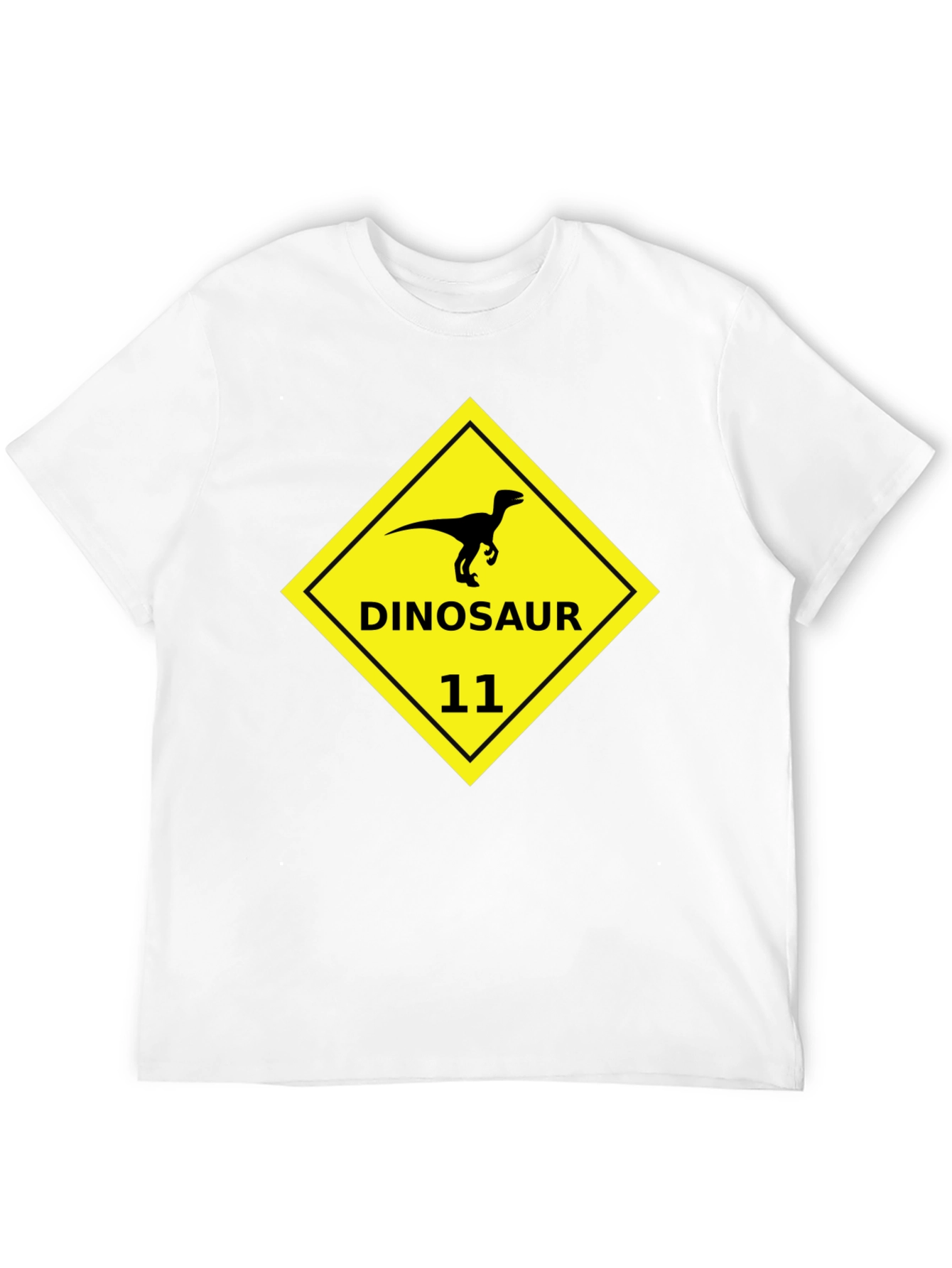 Dinosaur 11 Graphic Tee - Black Cotton T-Shirt