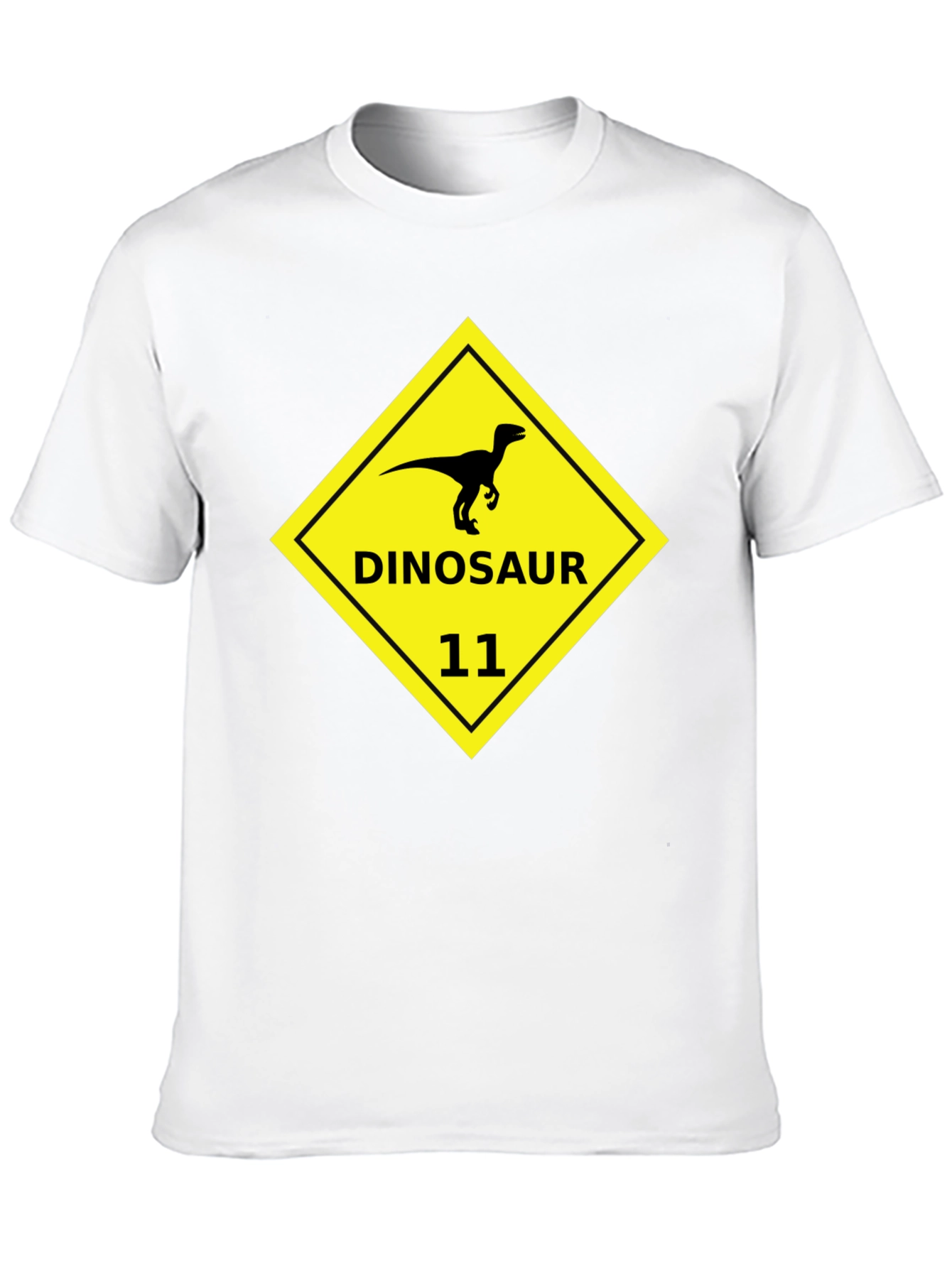 Dinosaur 11 Graphic Tee - Black Cotton T-Shirt