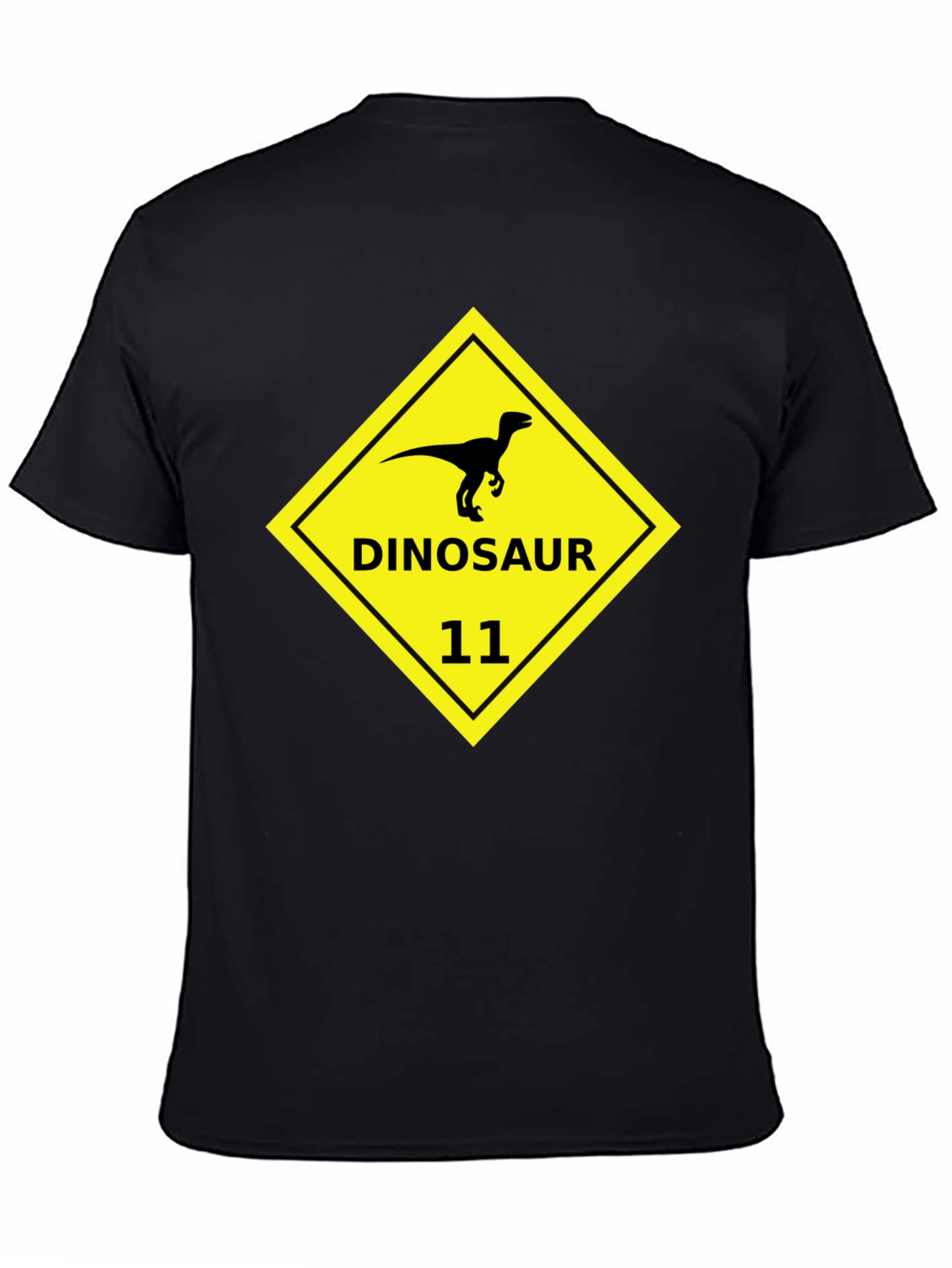 Dinosaur 11 Graphic Tee - Black Cotton T-Shirt