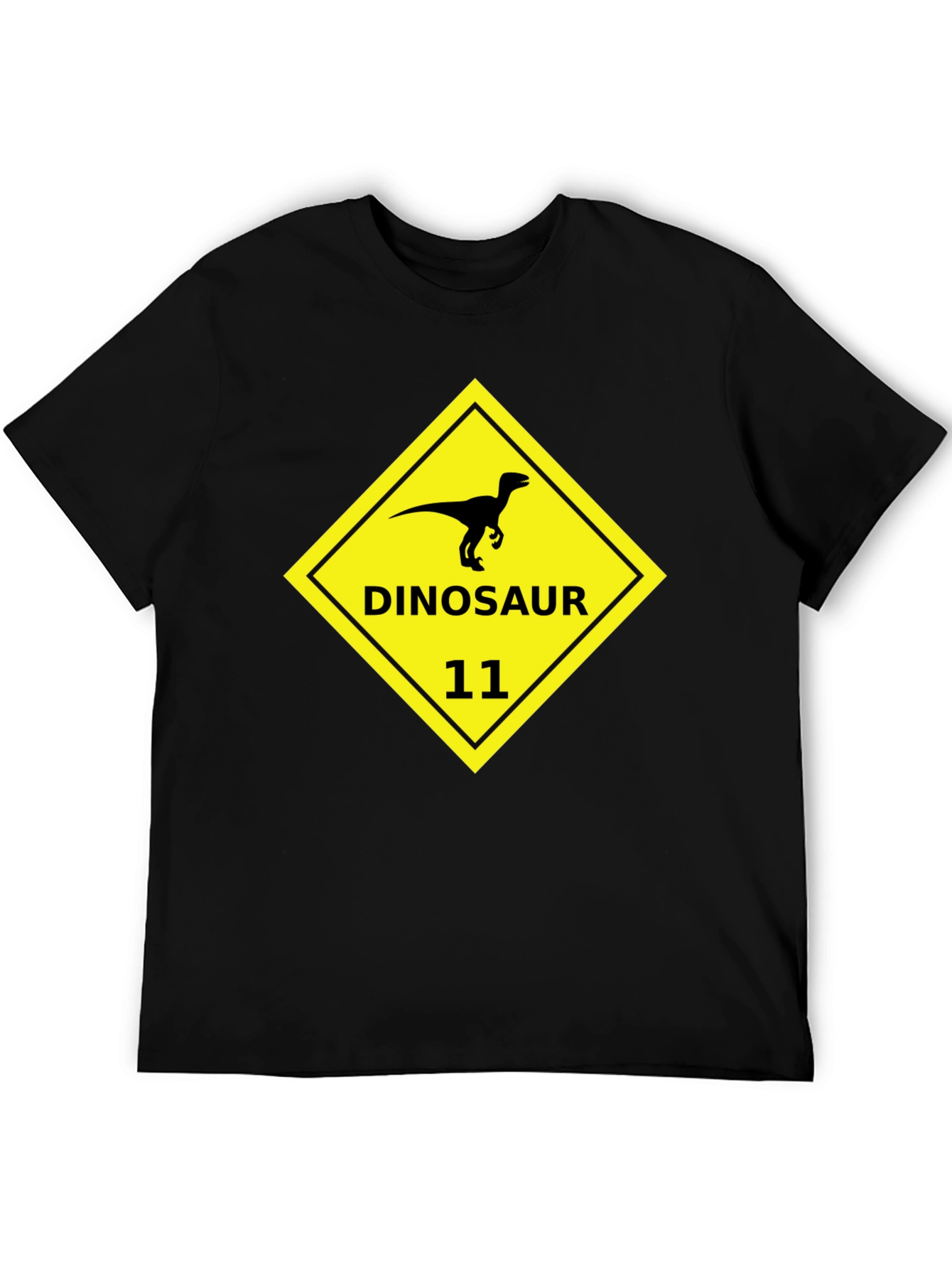 Dinosaur 11 Graphic Tee - Black Cotton T-Shirt