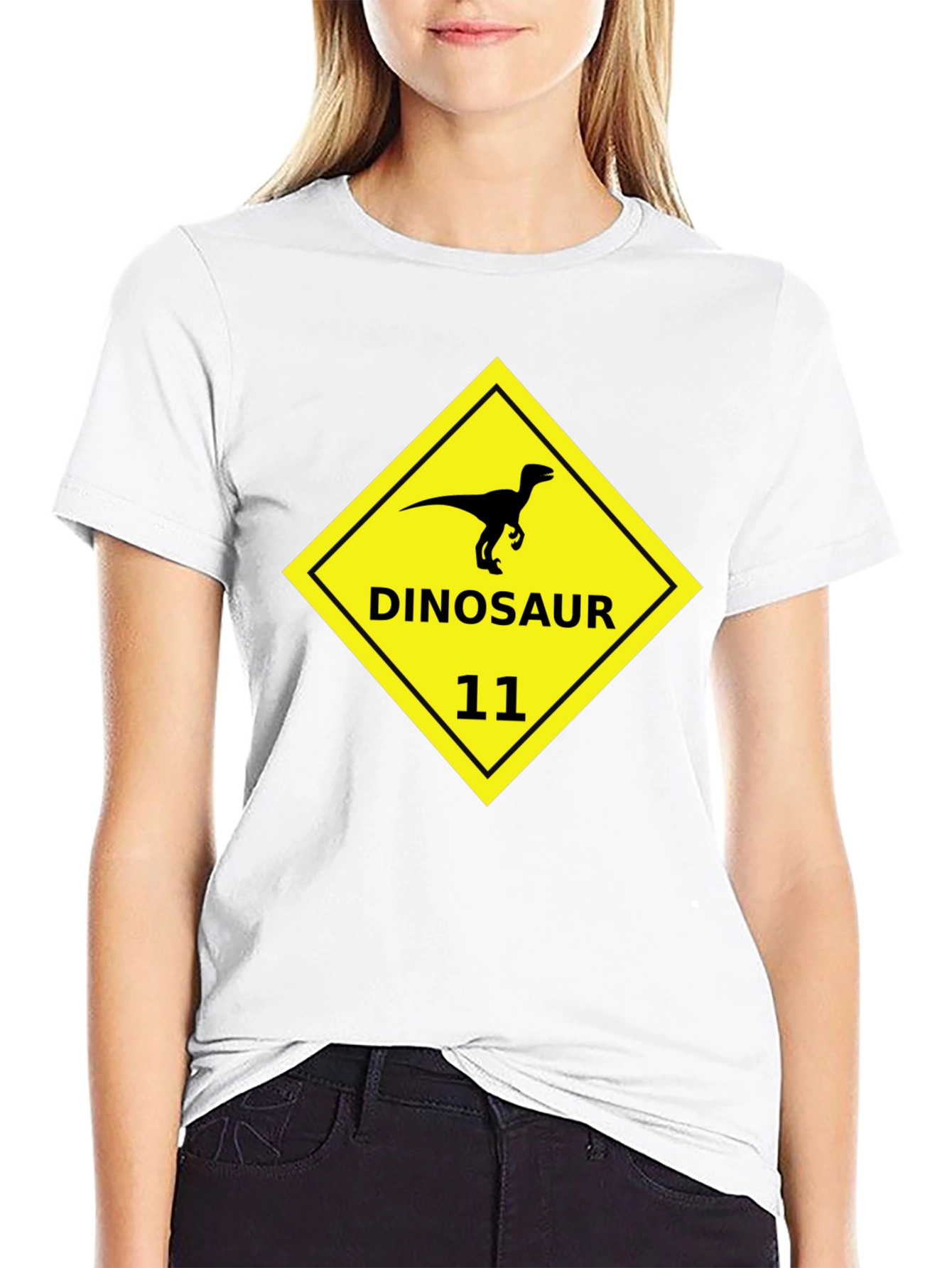 Dinosaur 11 Graphic Tee - Black Cotton T-Shirt