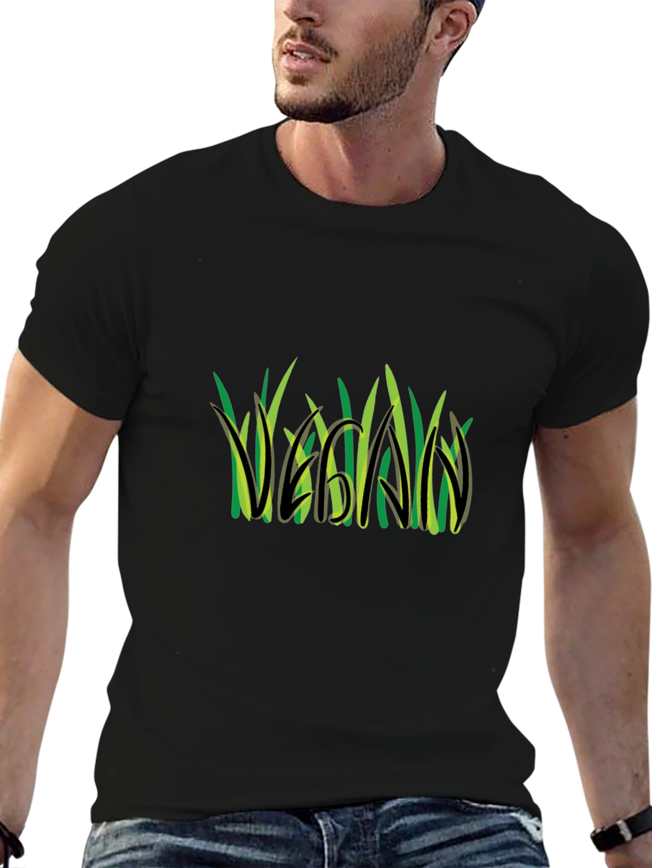 Vegan Graphic Tee - Grass Design