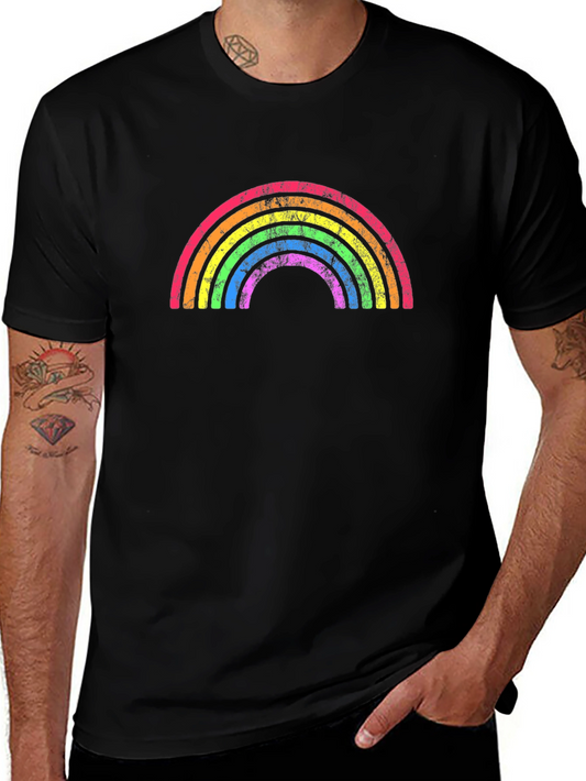 Rainbow Graphic Crew Neck T-Shirt