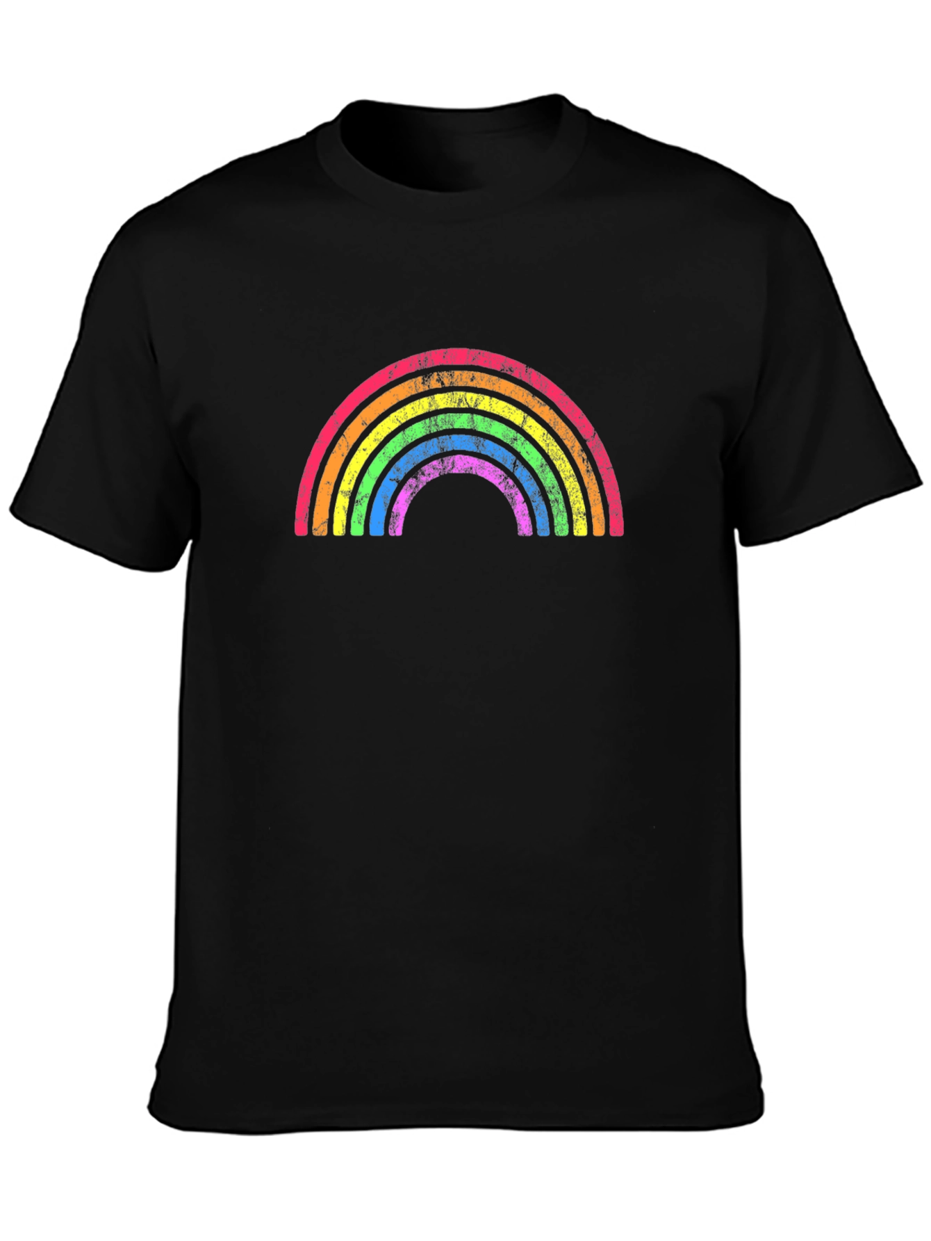 Rainbow Graphic Crew Neck T-Shirt