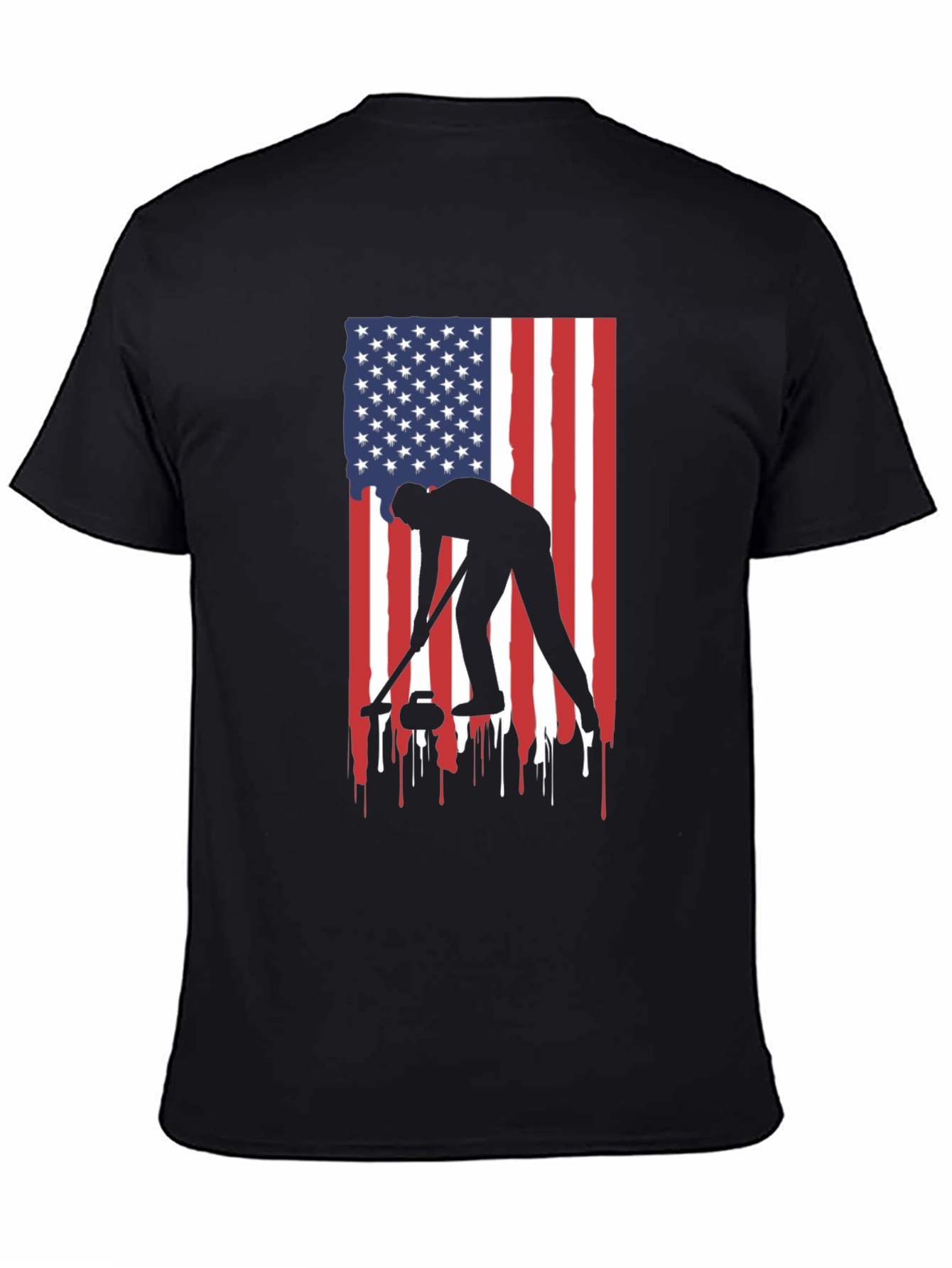 Curling USA Flag Graphic Tee