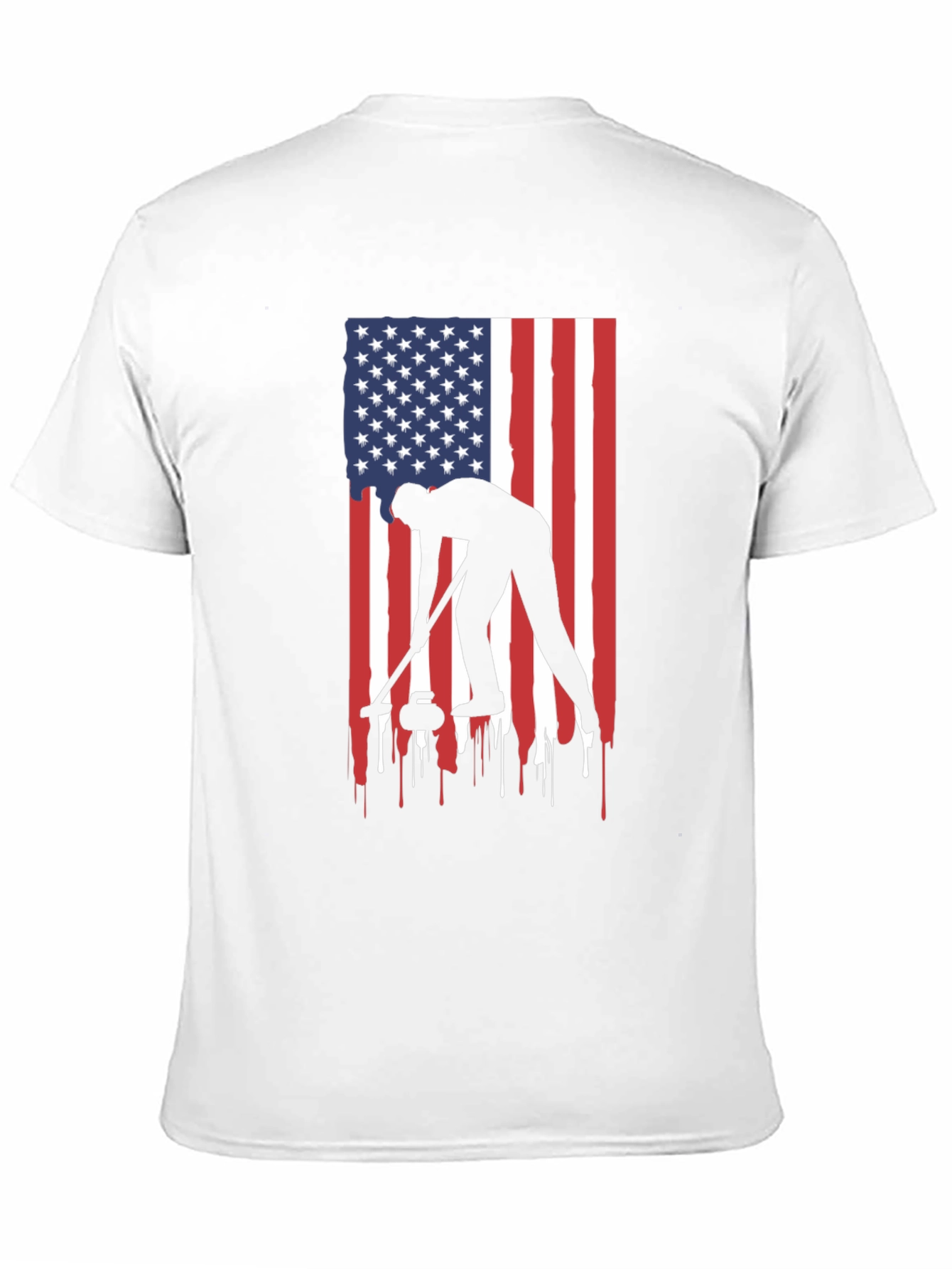 Curling USA Flag Graphic Tee