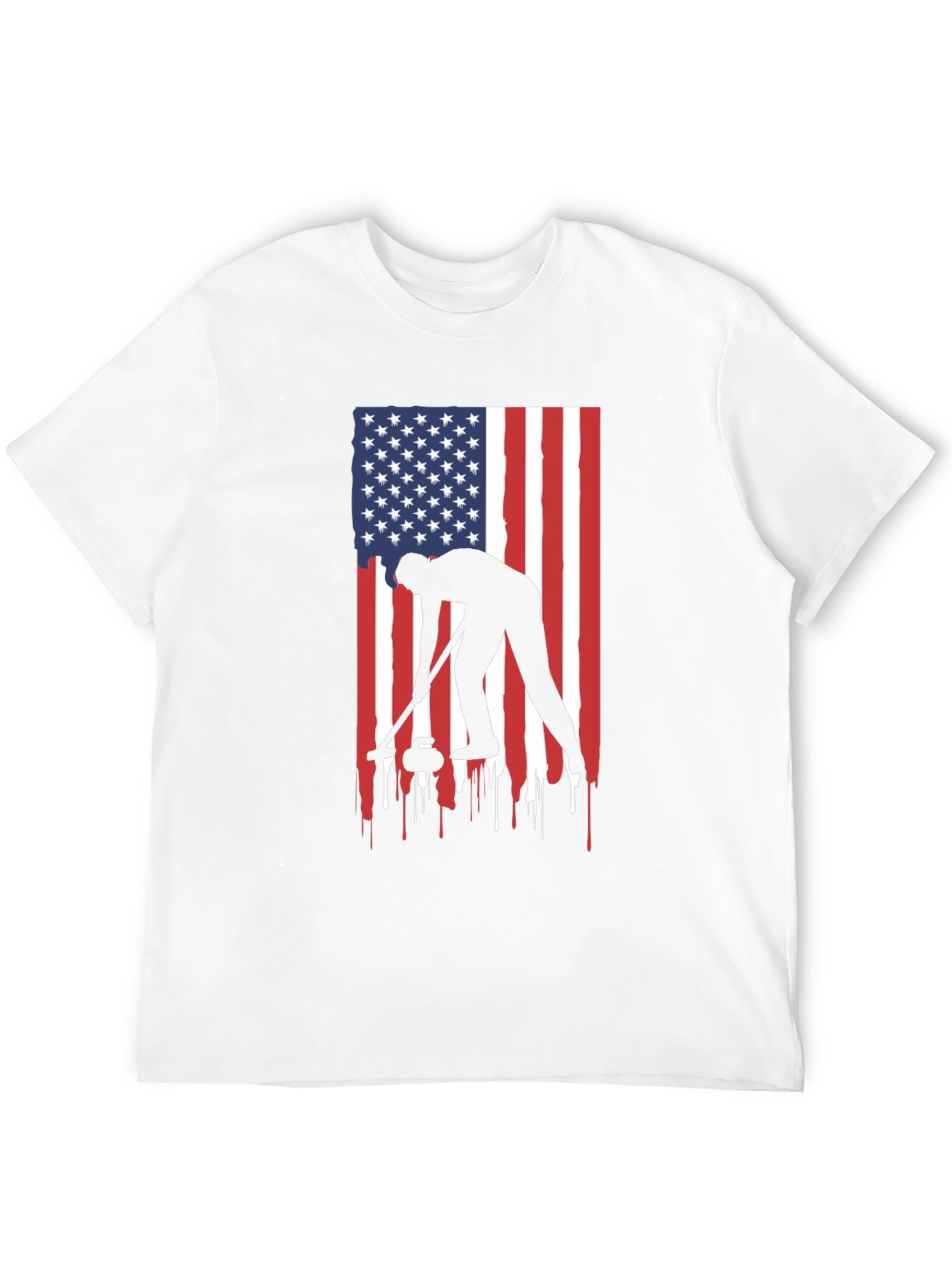 Curling USA Flag Graphic Tee