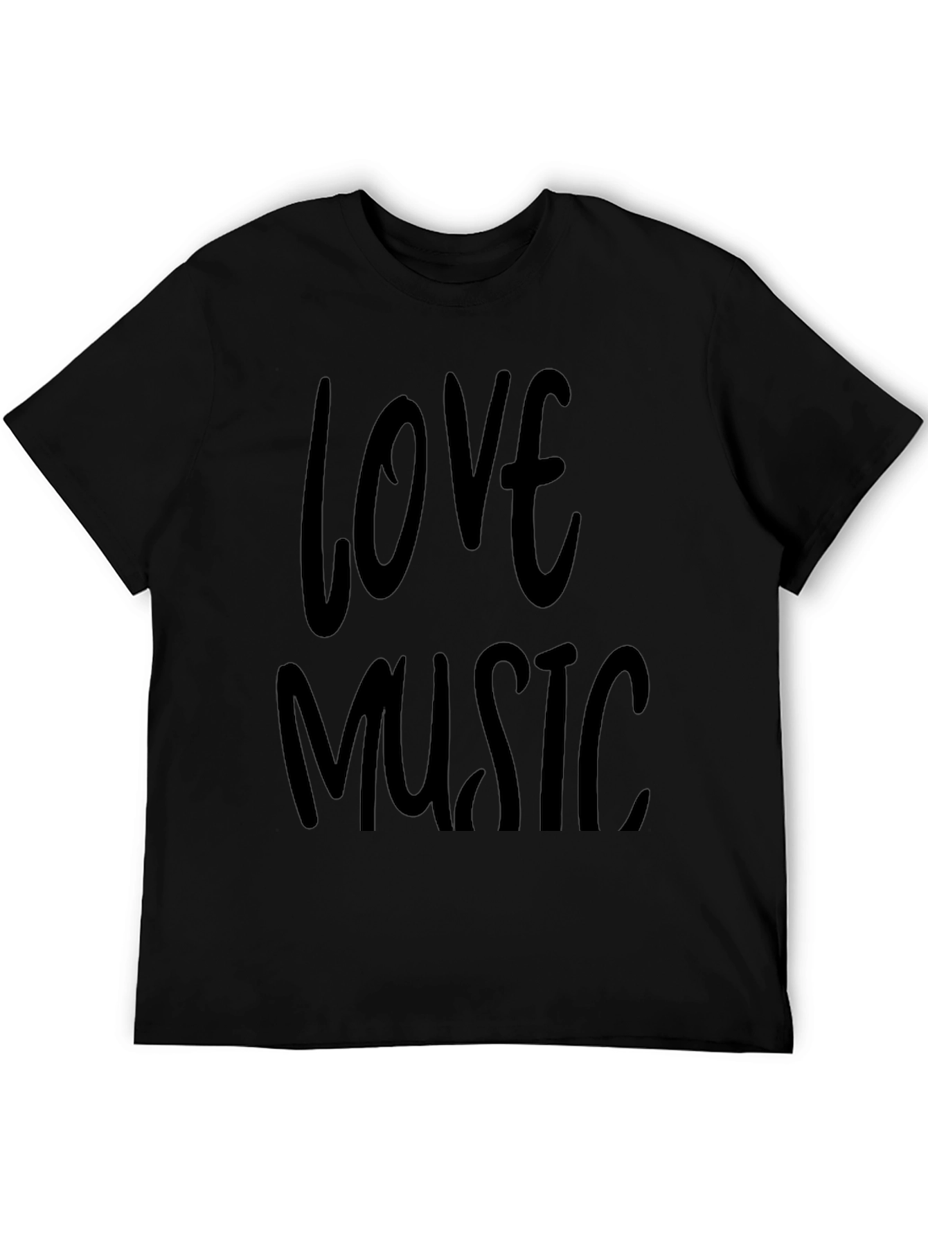 Love Music Graphic Black T-Shirt