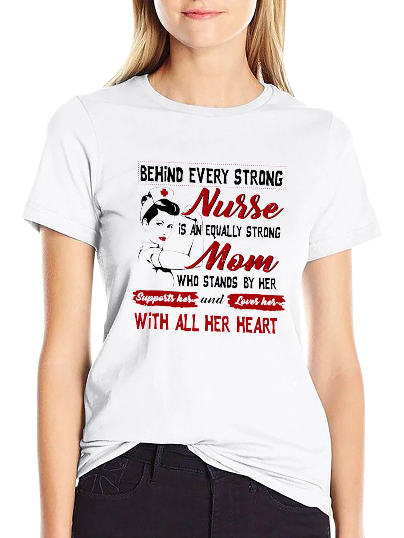 Strong Nurse Mom Graphic Tee