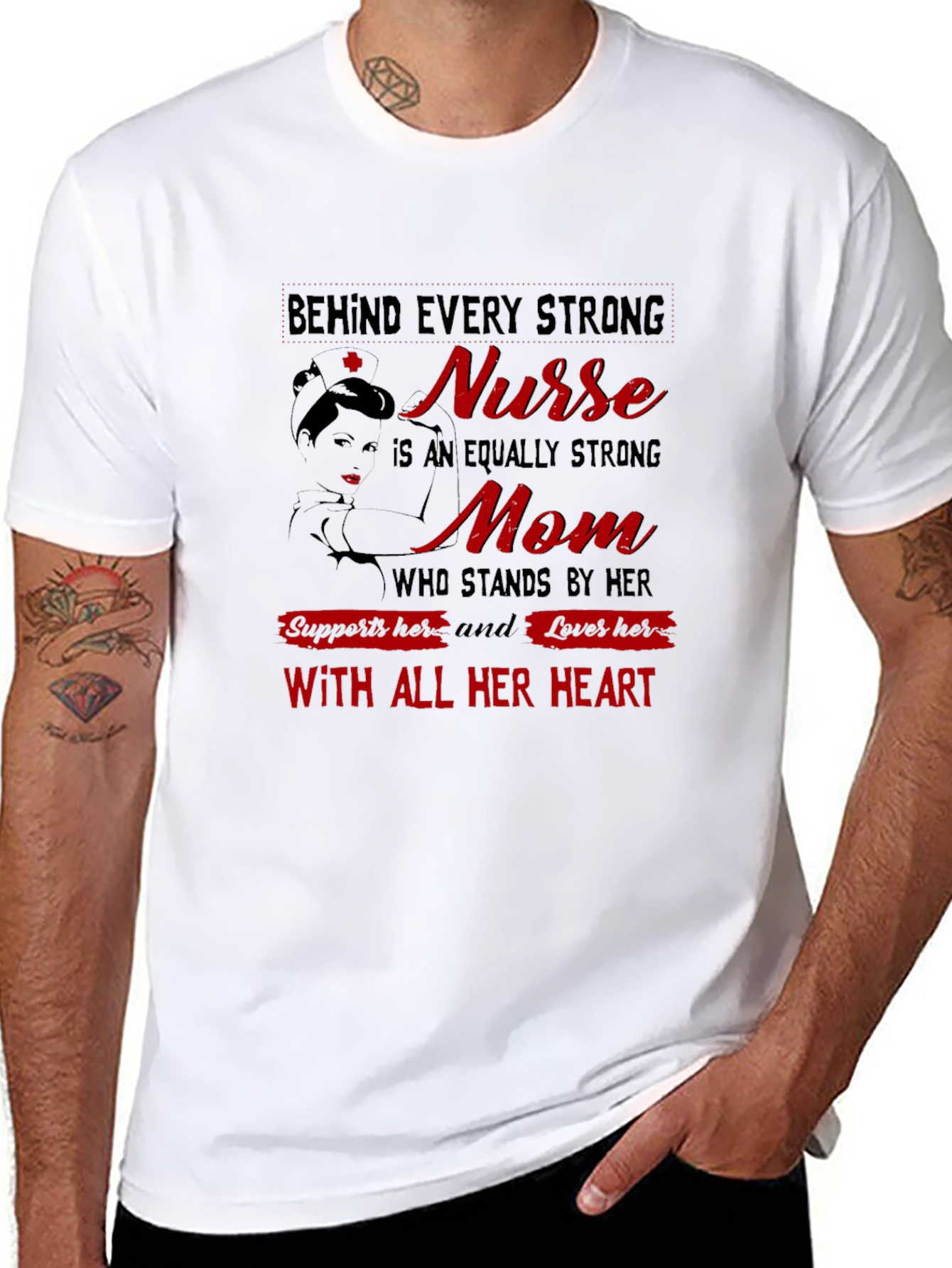 Strong Nurse Mom Graphic Tee