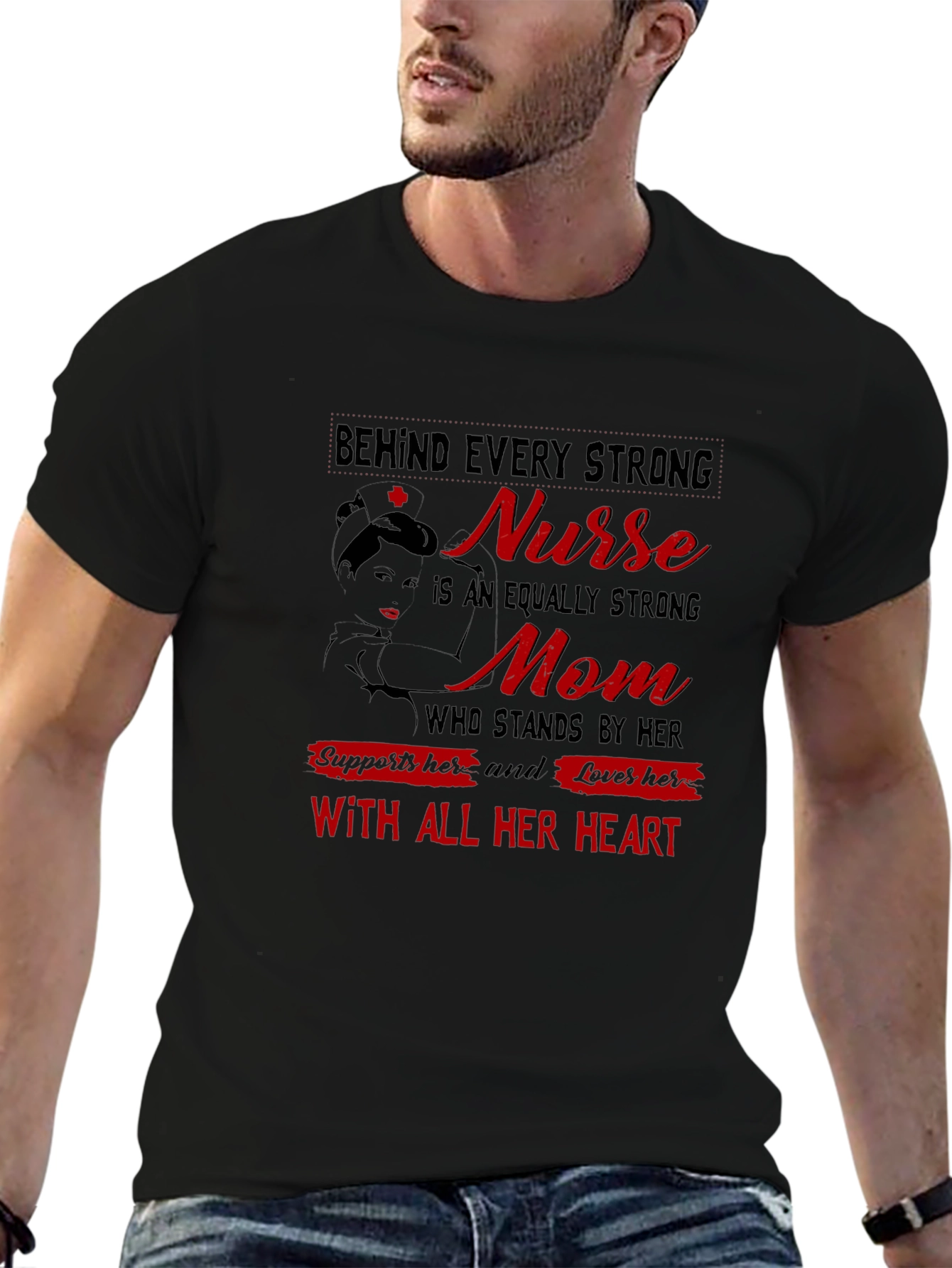 Strong Nurse Mom Graphic Tee