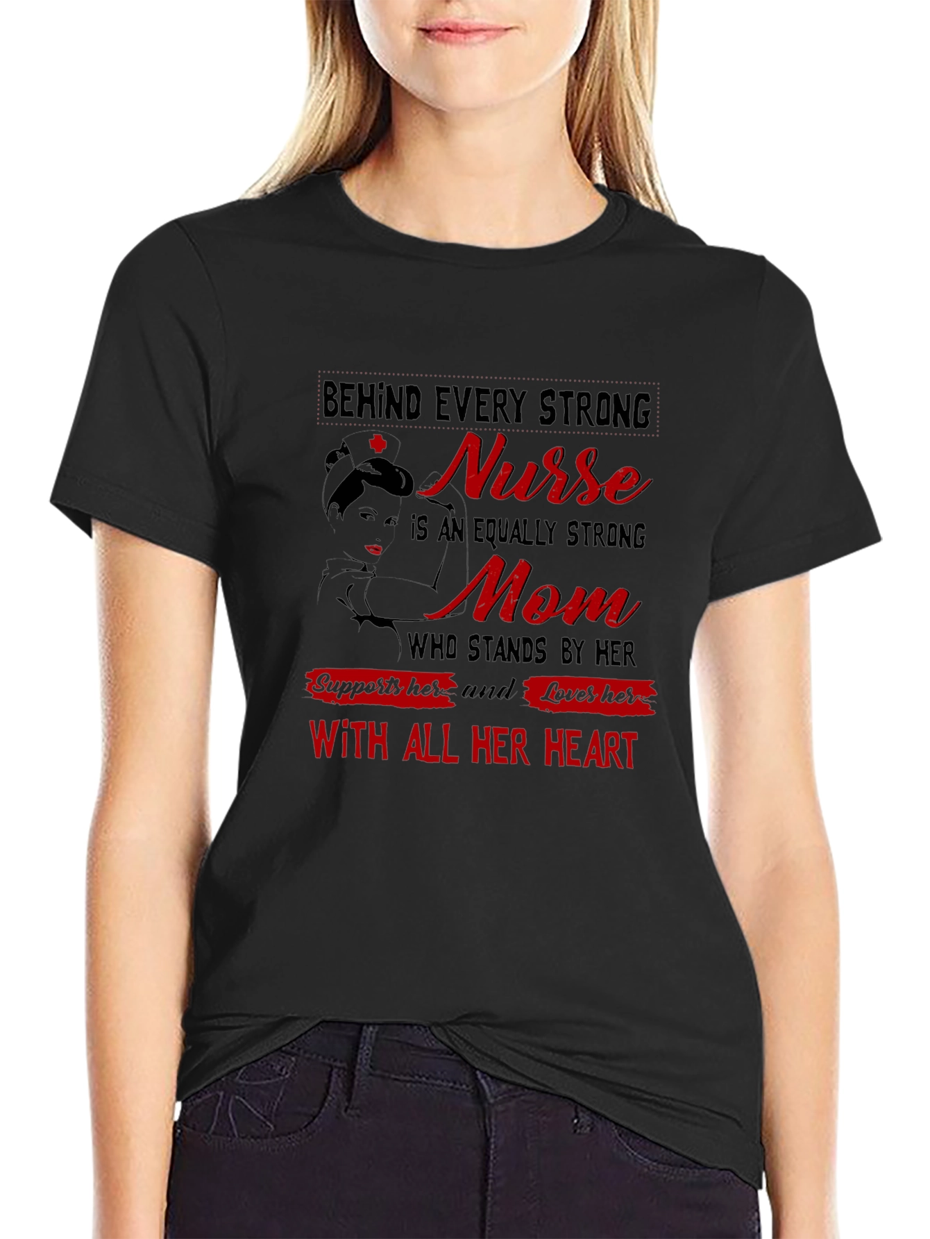 Strong Nurse Mom Graphic Tee