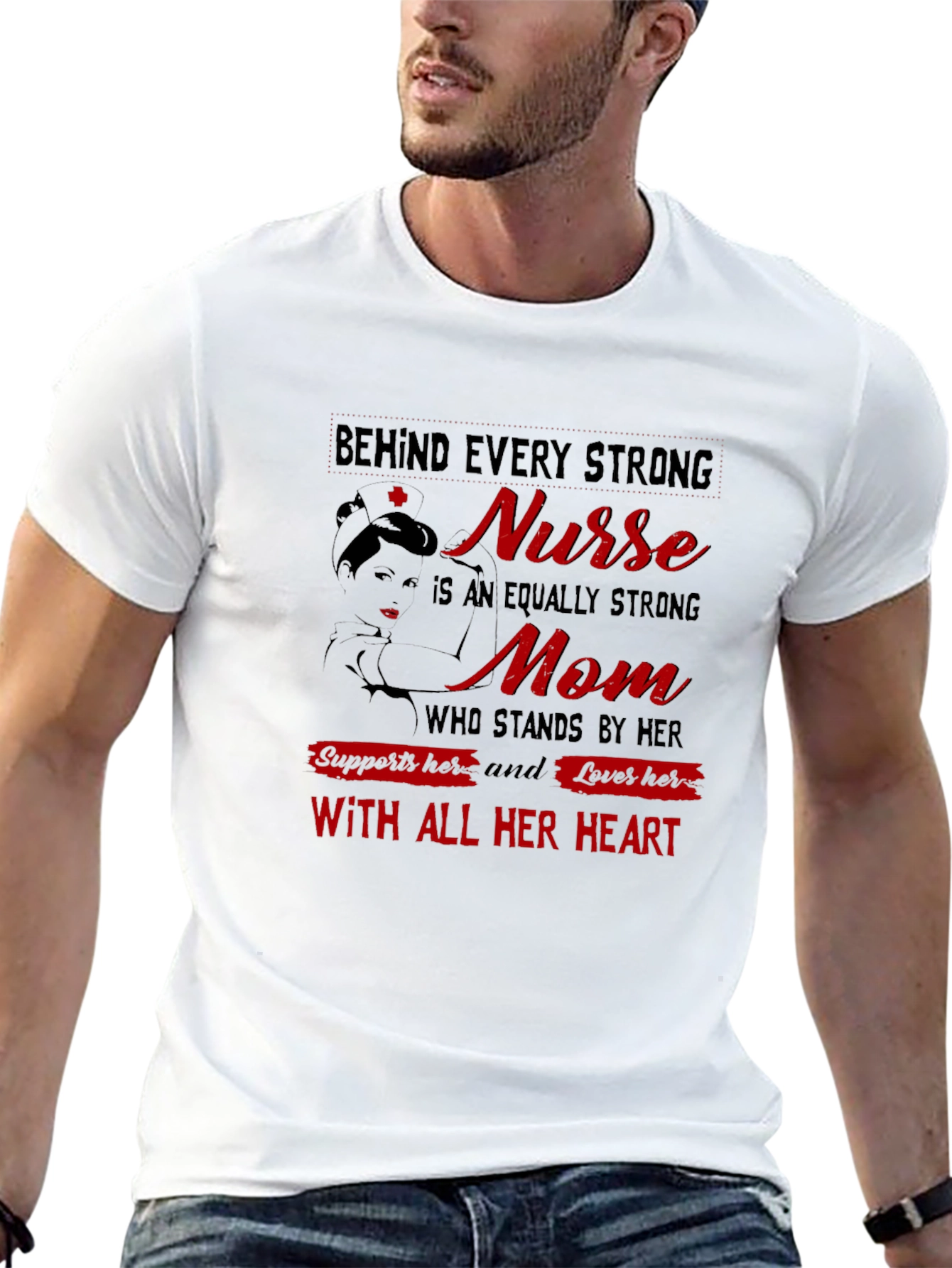 Strong Nurse Mom Graphic Tee
