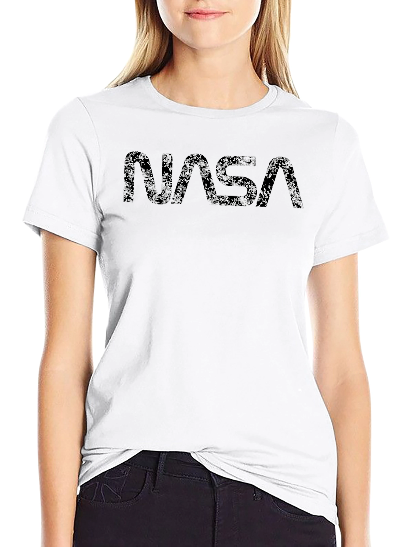 NASA Distressed Logo Black T-Shirt