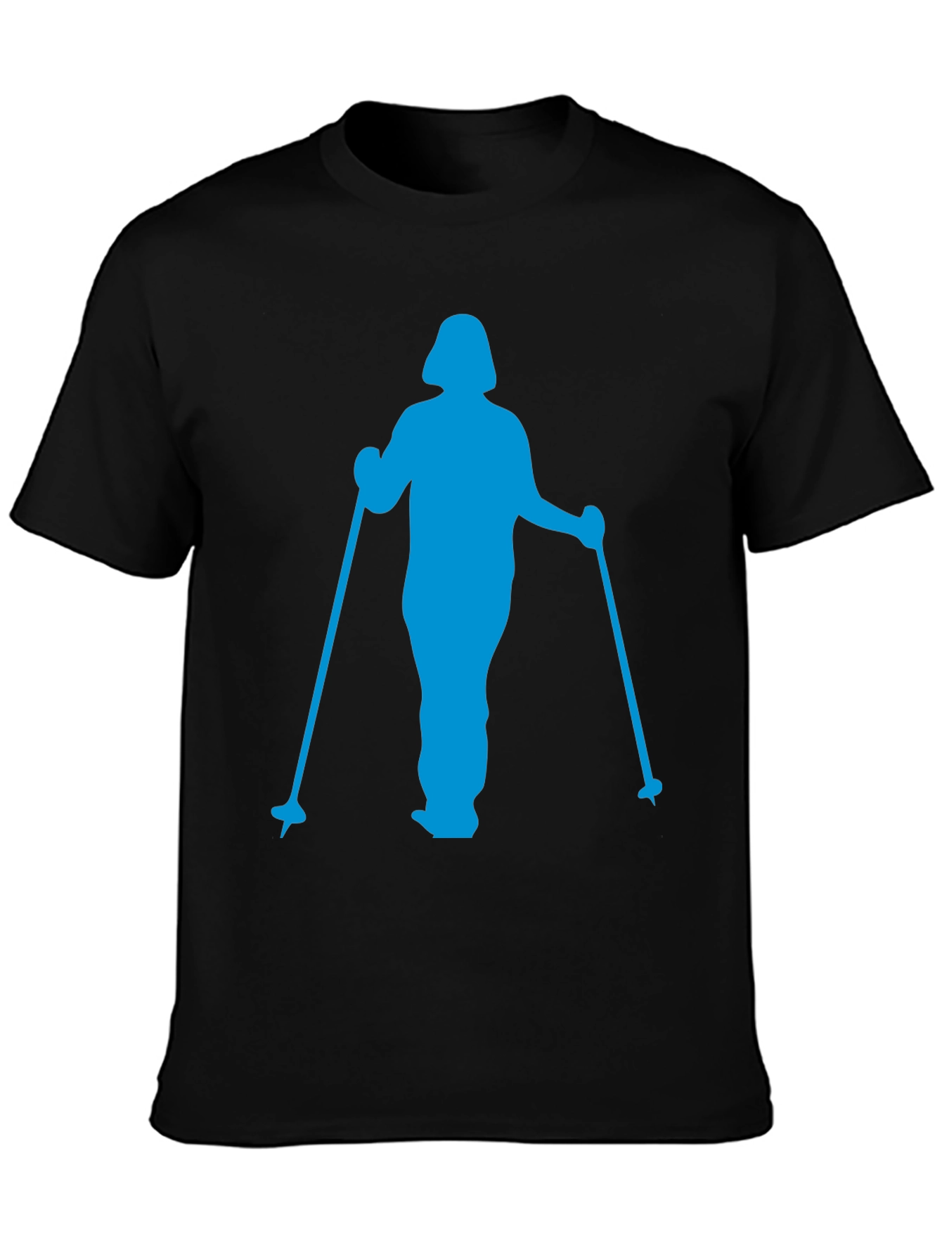 Blue Skier Graphic T-Shirt - Black