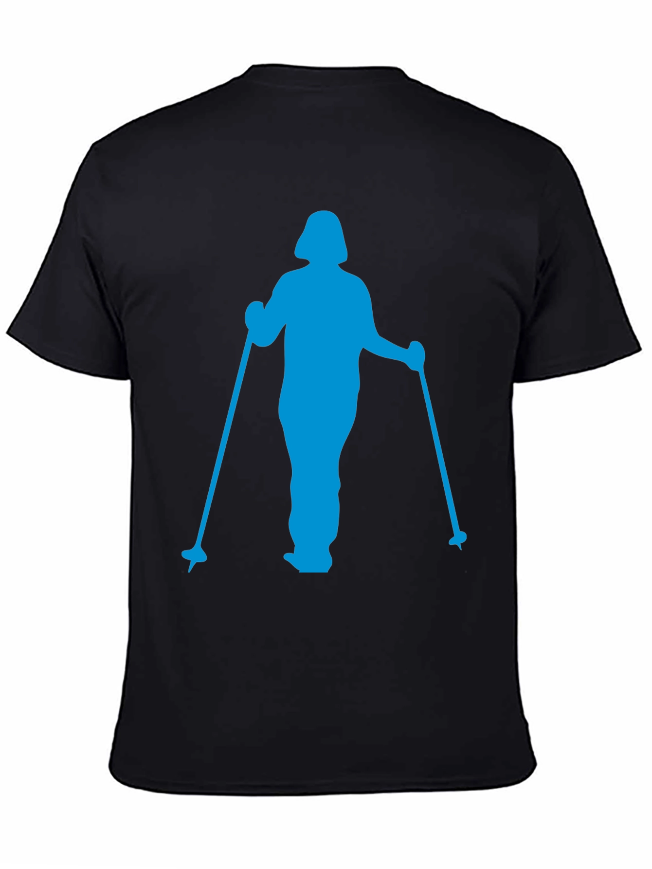 Blue Skier Graphic T-Shirt - Black