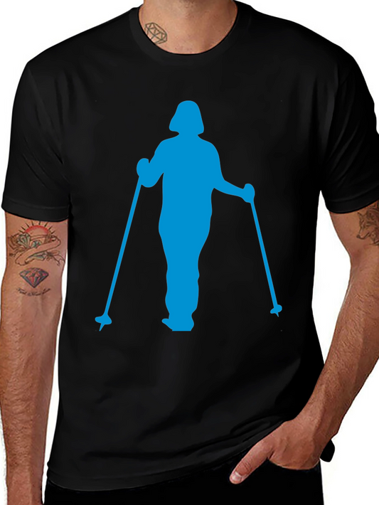 Blue Skier Graphic T-Shirt - Black