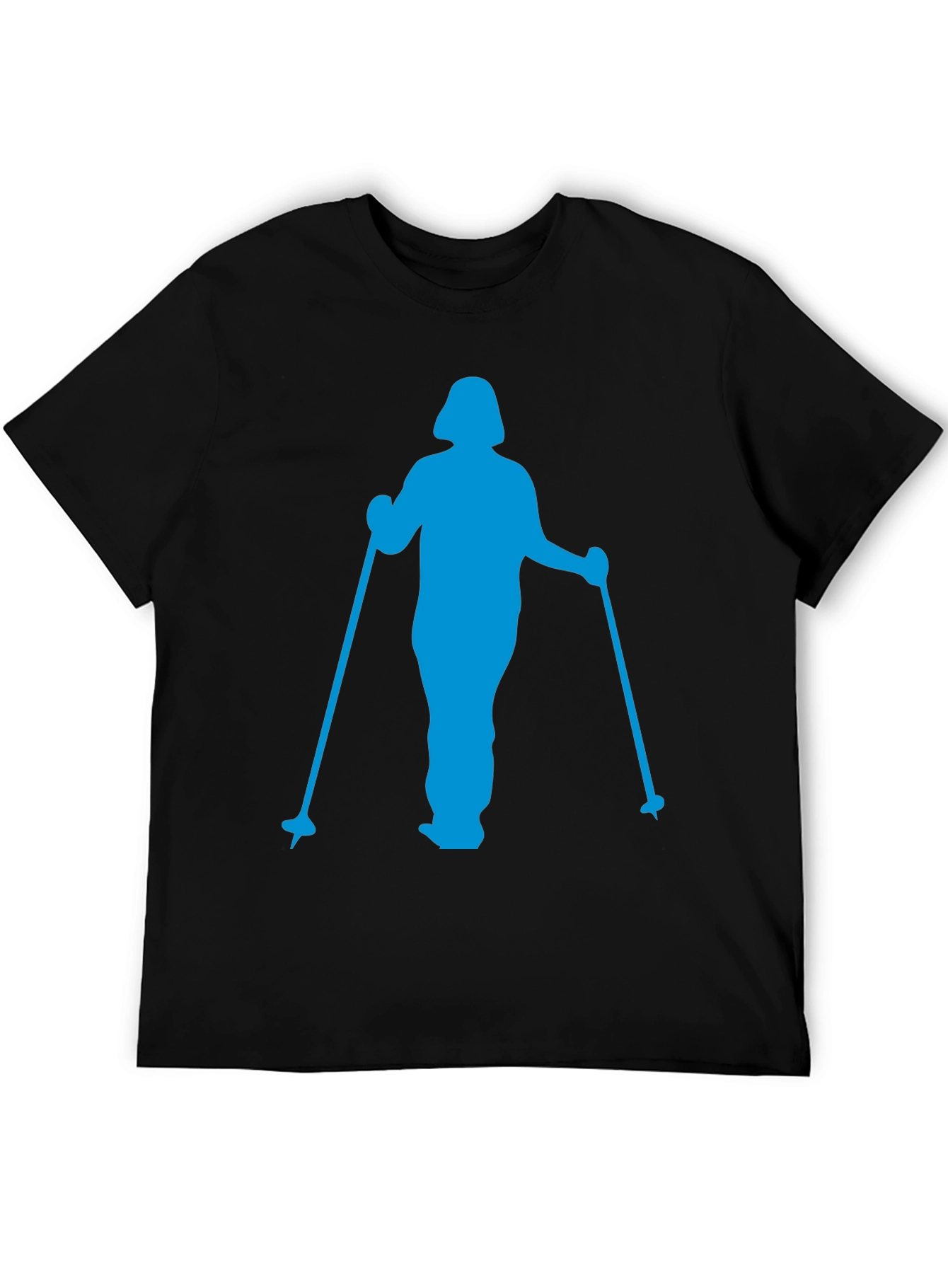 Blue Skier Graphic T-Shirt - Black