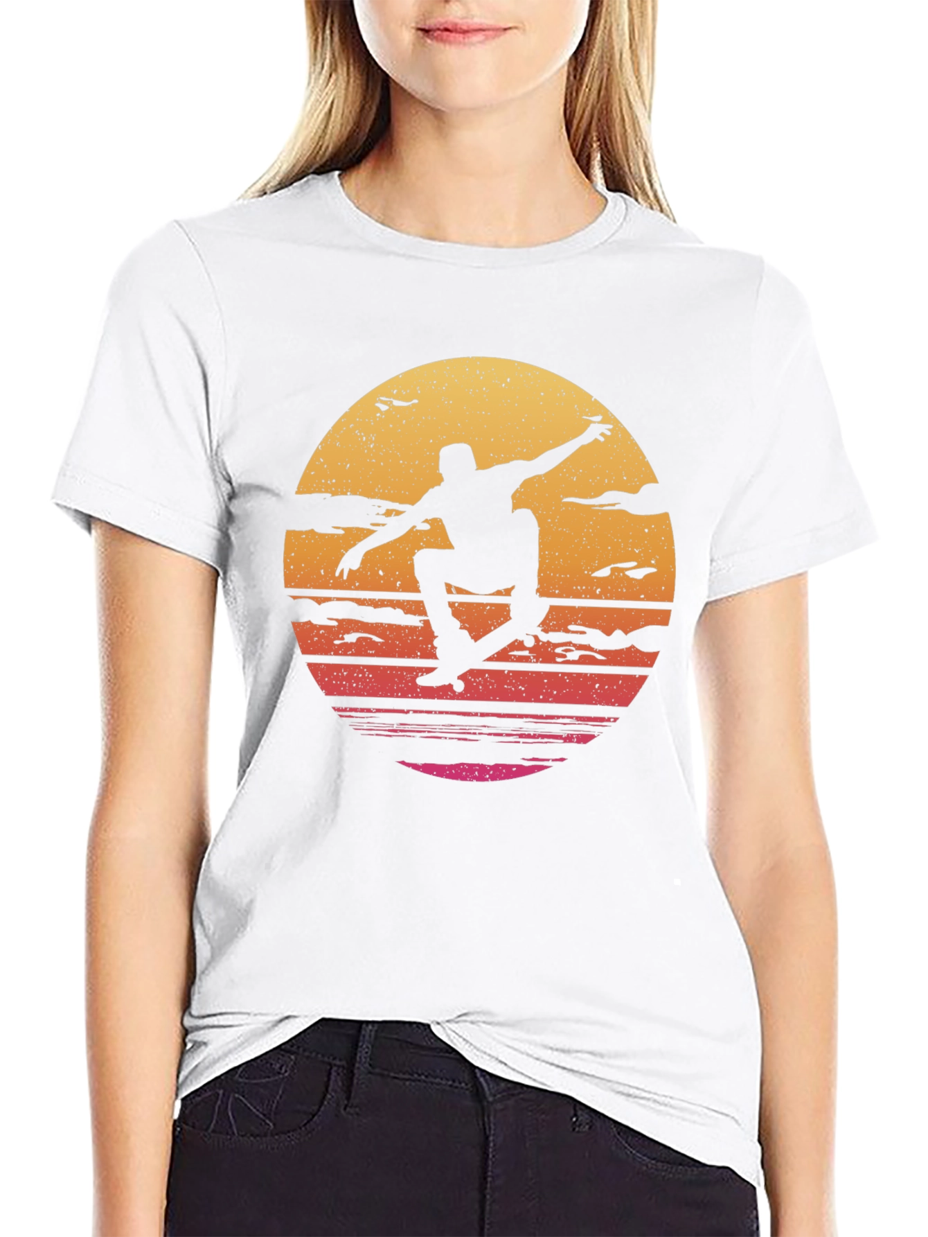 Skate Sunset Graphic Tee - Black