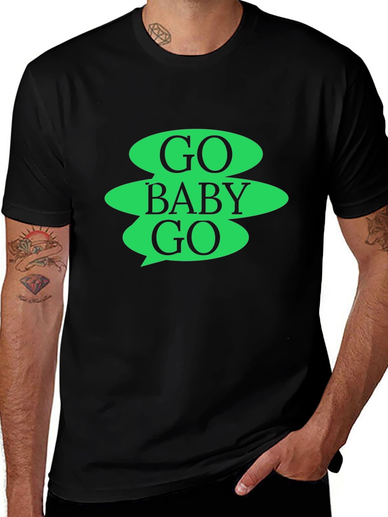 Go Baby Go Graphic Tee - Black Cotton Casual