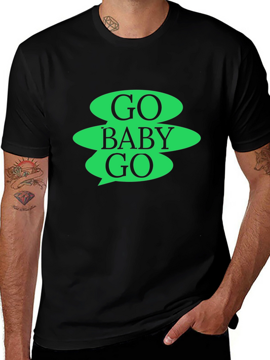 Go Baby Go Graphic Tee - Black Cotton Casual
