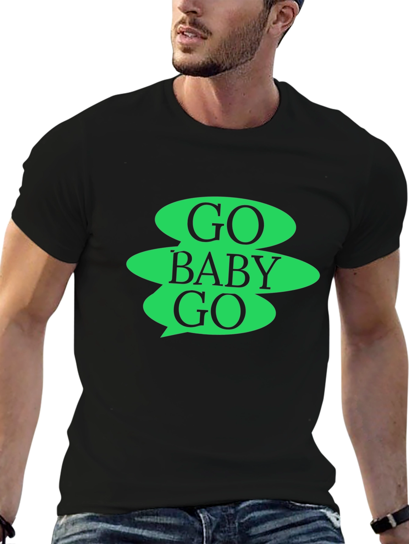 Go Baby Go Graphic Tee - Black Cotton Casual