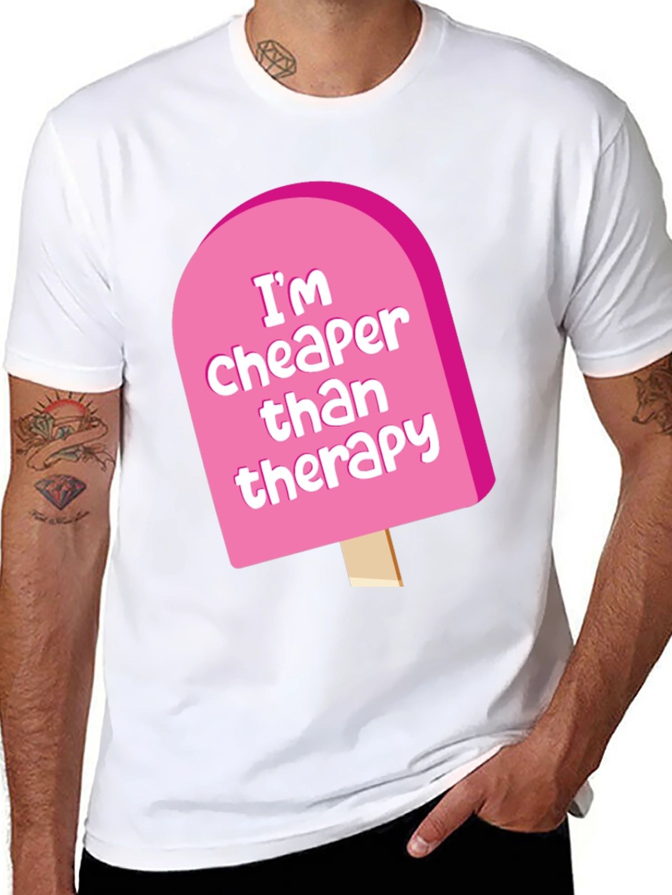 Cheaper Than Therapy Novelty Graphic T-Shirt