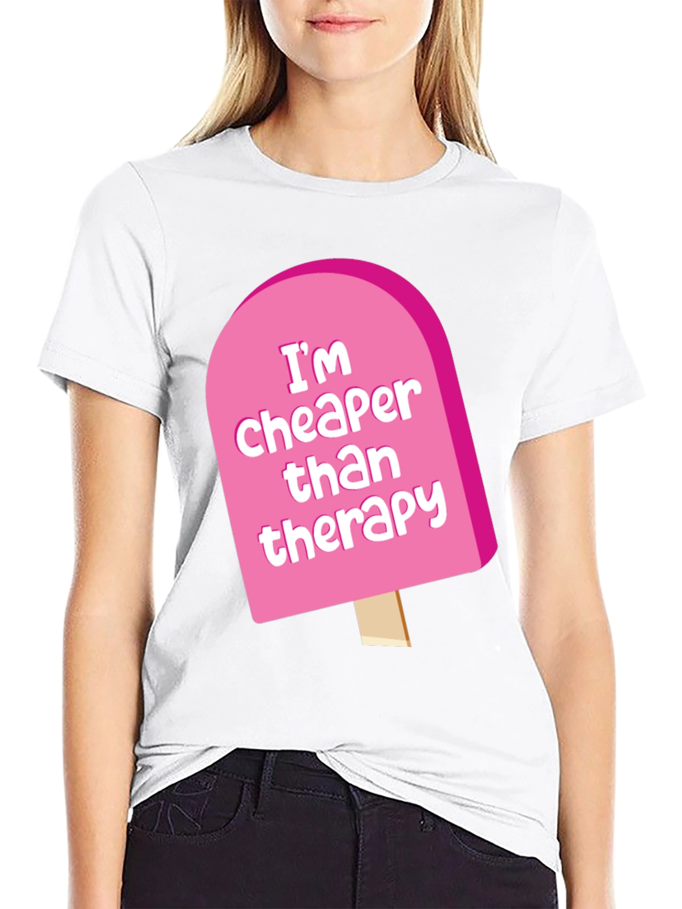 Cheaper Than Therapy Novelty Graphic T-Shirt