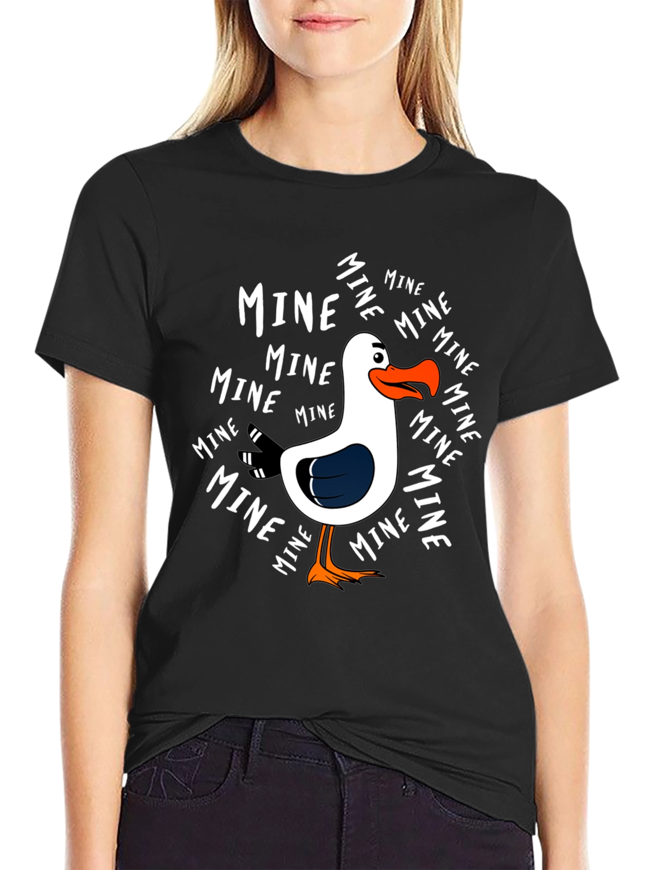 Funny Seagull MINE Graphic T-Shirt