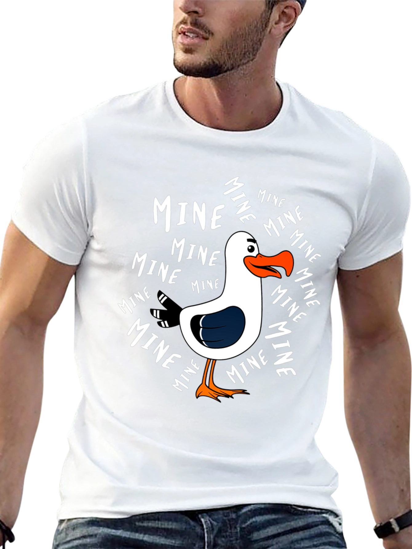 Funny Seagull MINE Graphic T-Shirt