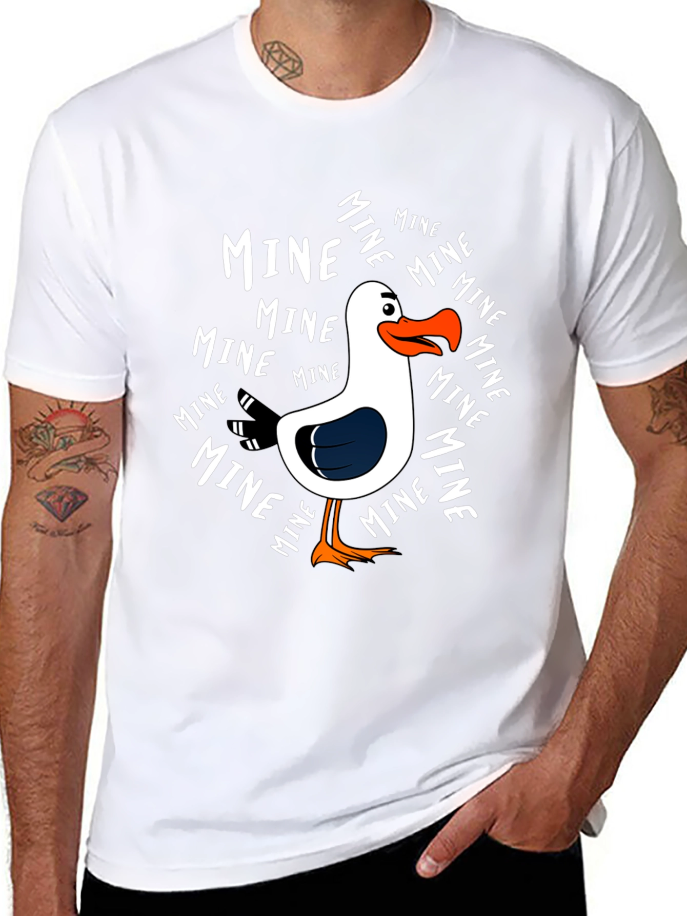 Funny Seagull MINE Graphic T-Shirt