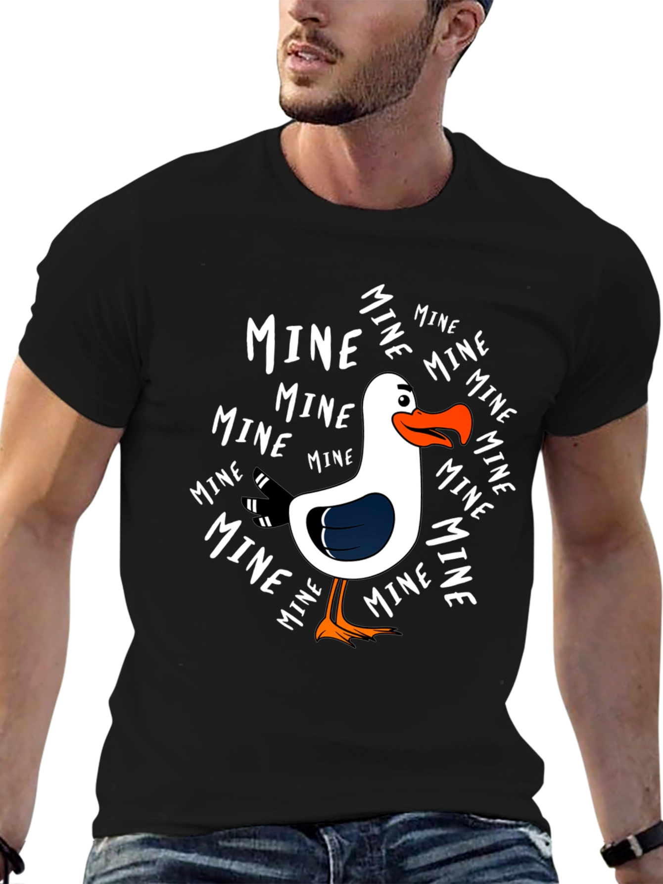 Funny Seagull MINE Graphic T-Shirt